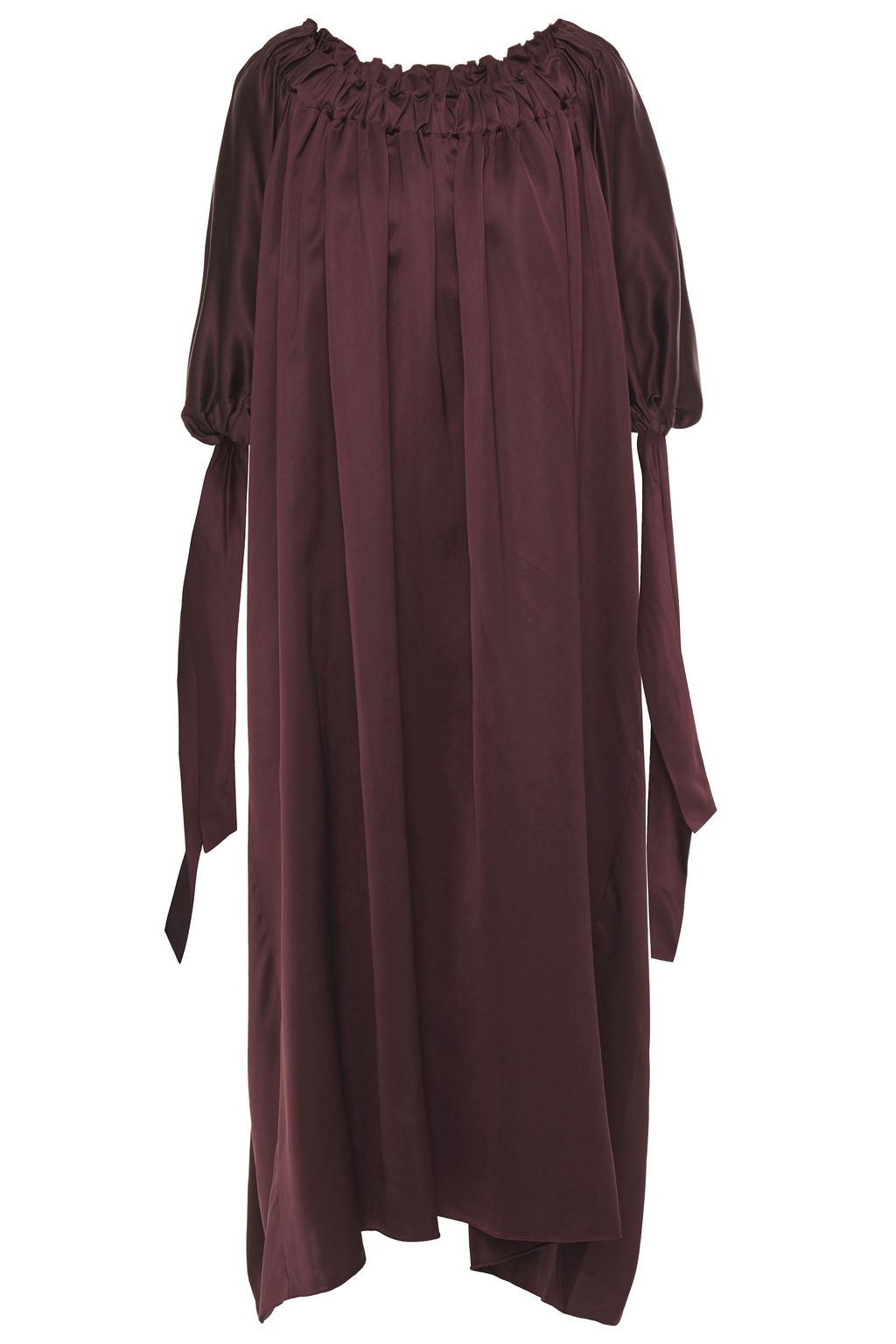 THE ROW Libby gathered cupro midi dress | THE OUTNET