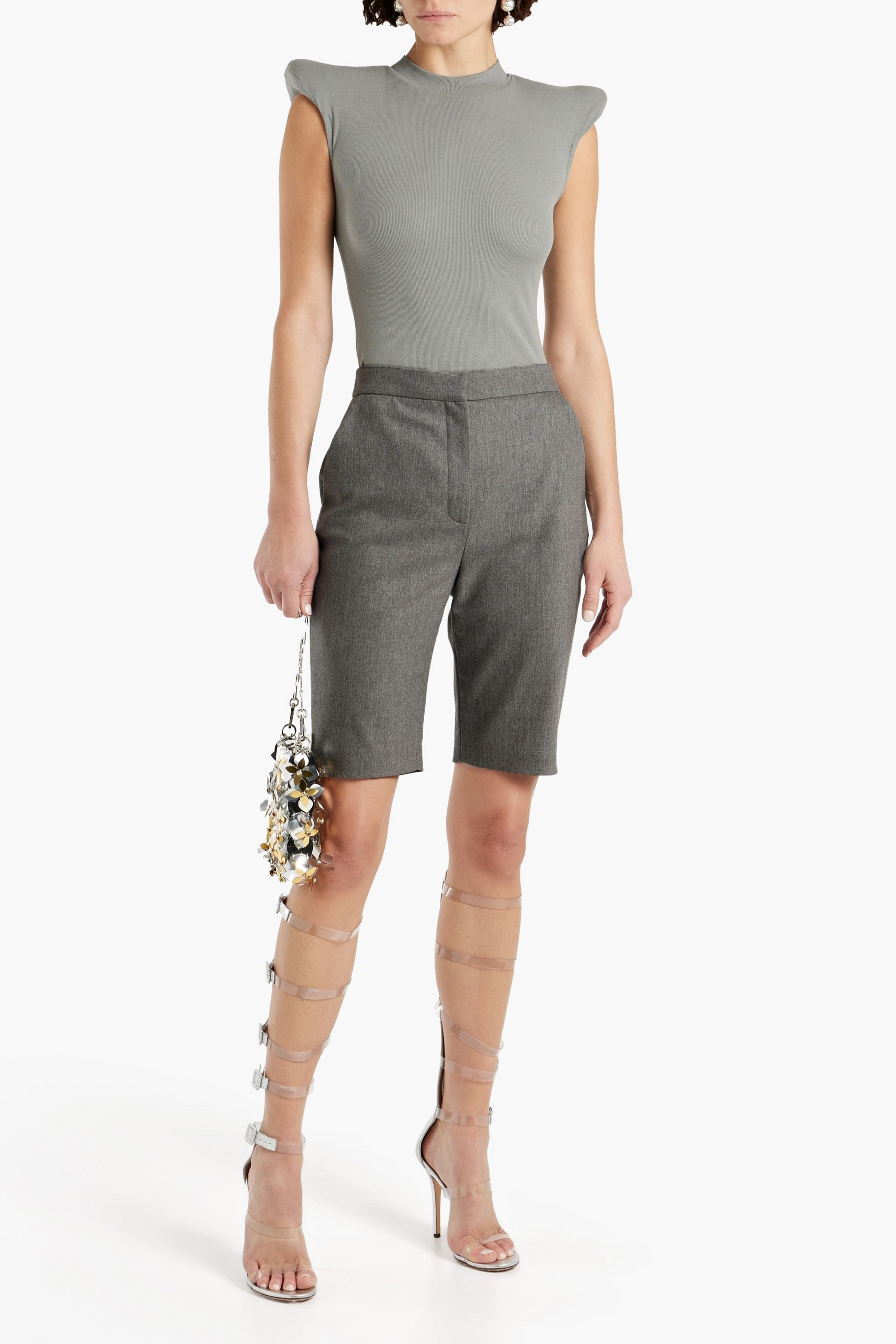 Balmain Wool-blend flannel shorts