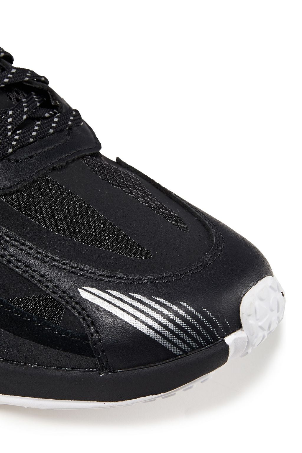MCQ ALEXANDER MCQUEEN Leather, mesh and suede sneakers