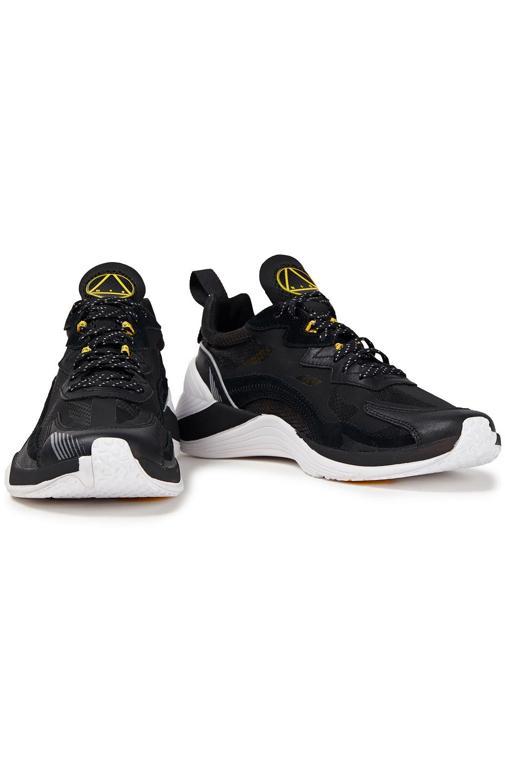 MCQ ALEXANDER MCQUEEN Leather, mesh and suede sneakers