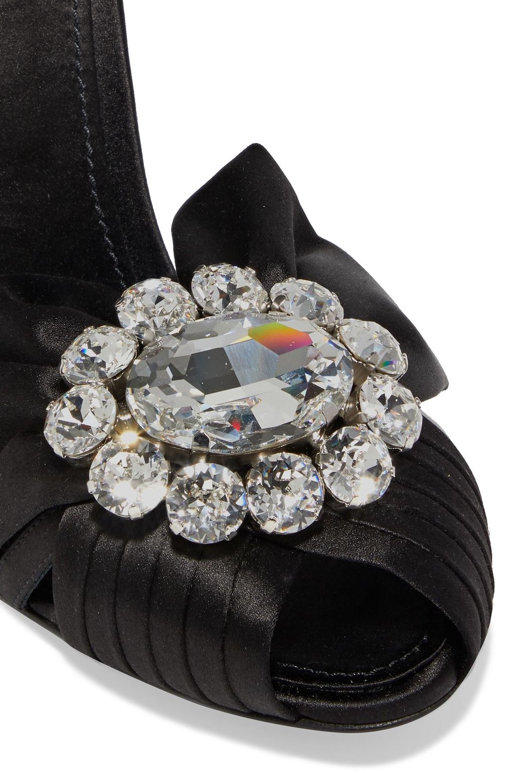 DOLCE&GABBANA Bette 110 crystal-embellished satin sandals