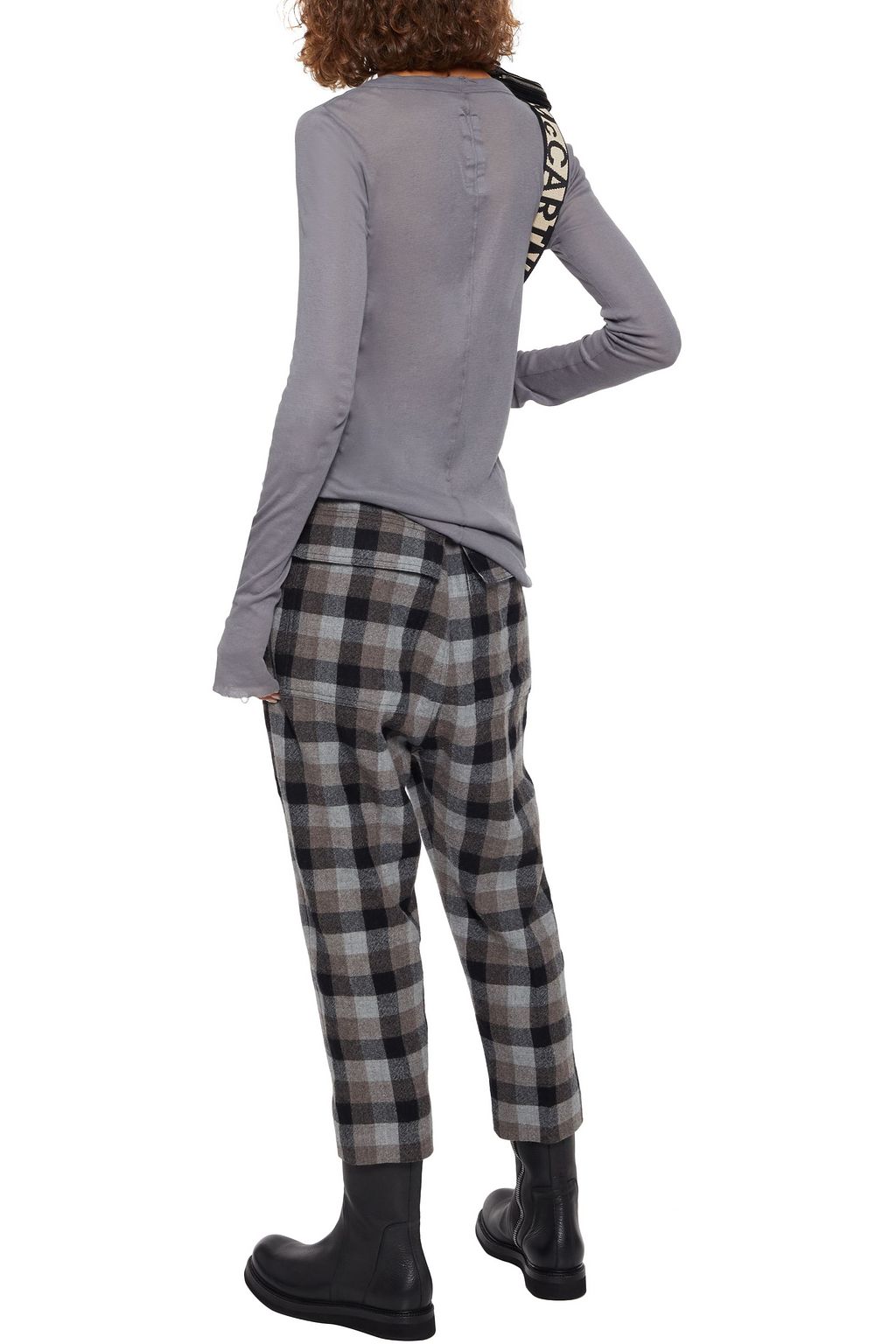 RICK OWENS Checked wool-flannel tapered pants