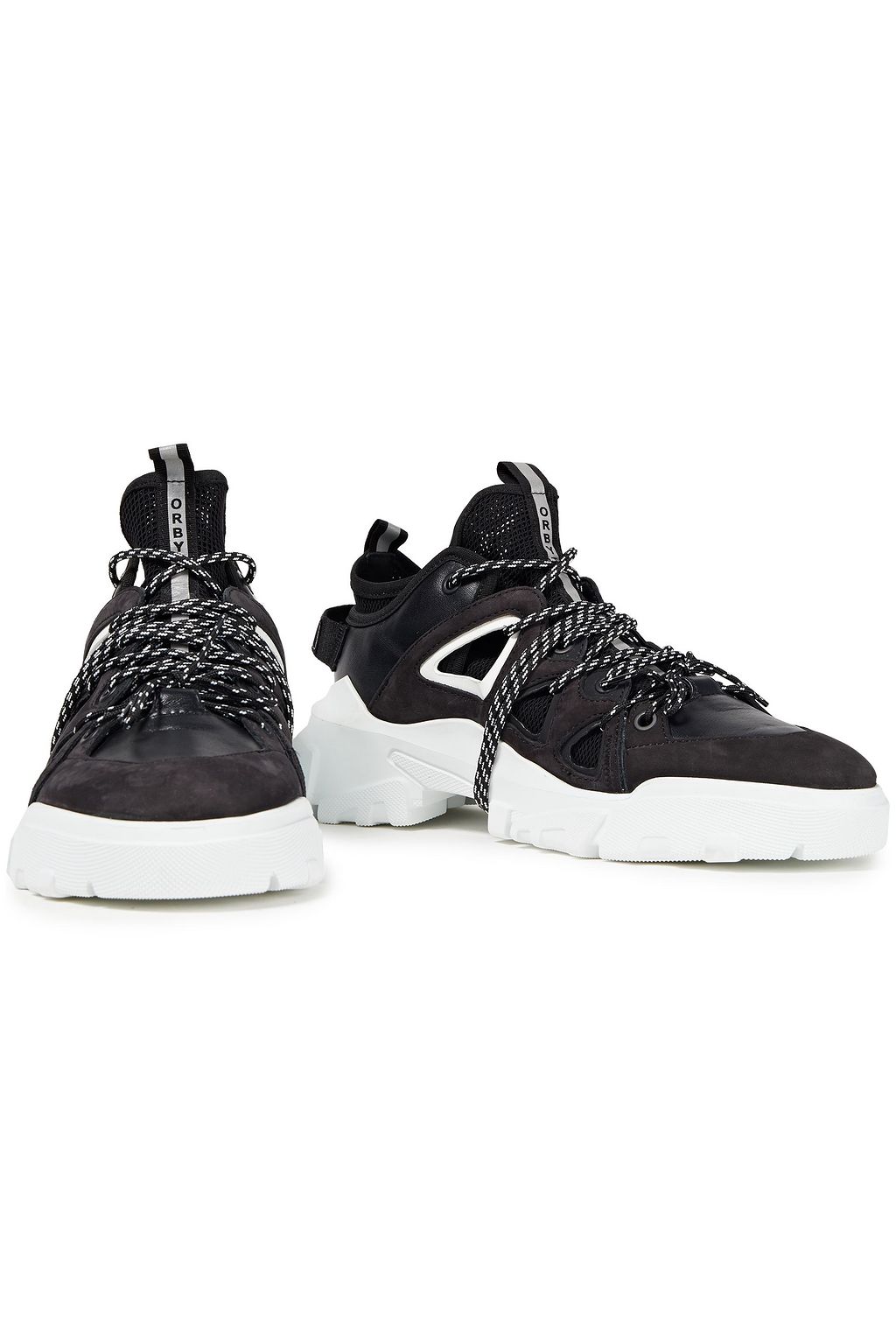 MCQ ALEXANDER MCQUEEN Orbyt leather, nubuck and mesh sneakers
