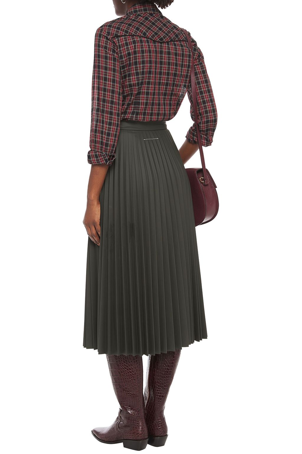 NILI LOTAN Ada checked cotton-voile shirt