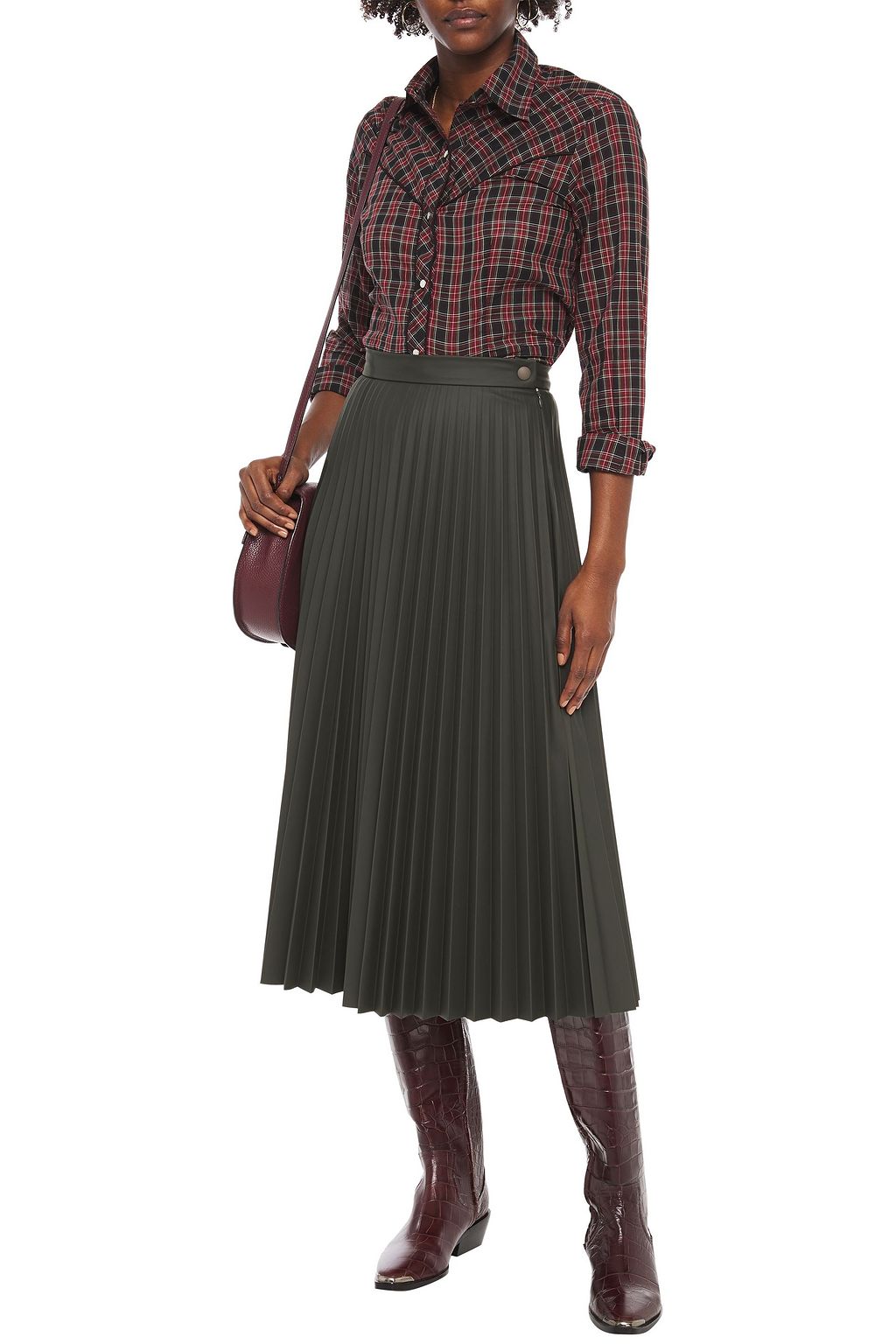 NILI LOTAN Ada checked cotton-voile shirt