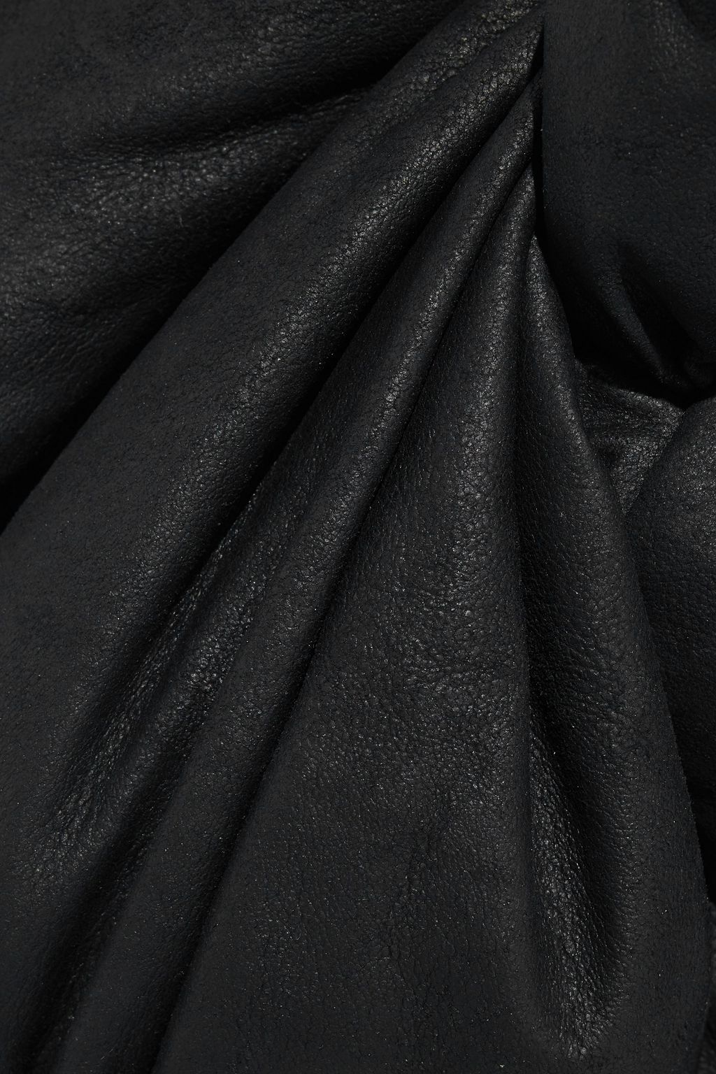 RICK OWENS Root draped distressed nubuck hooded down jacket