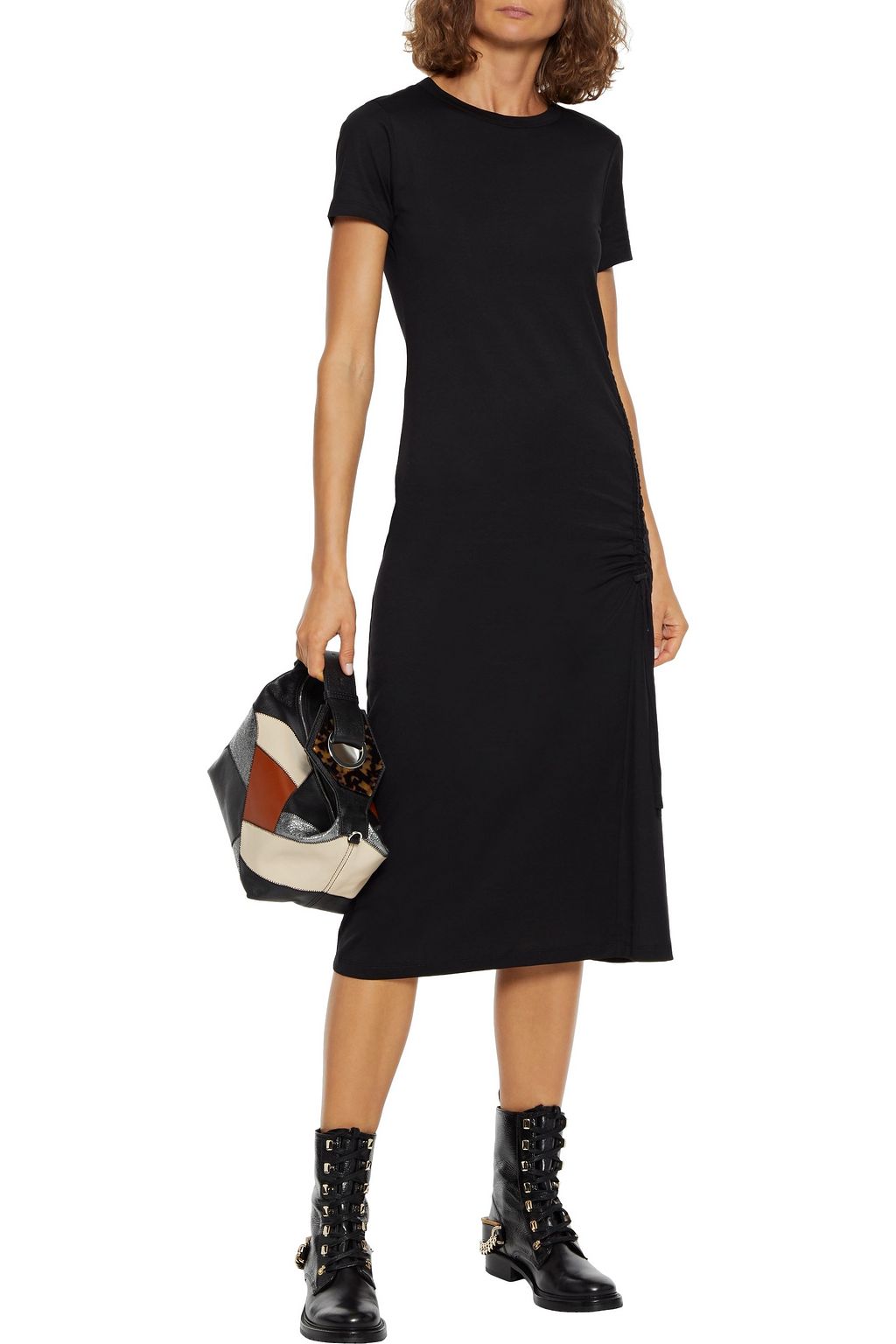 RAG & BONE Ina ruched jersey midi dress
