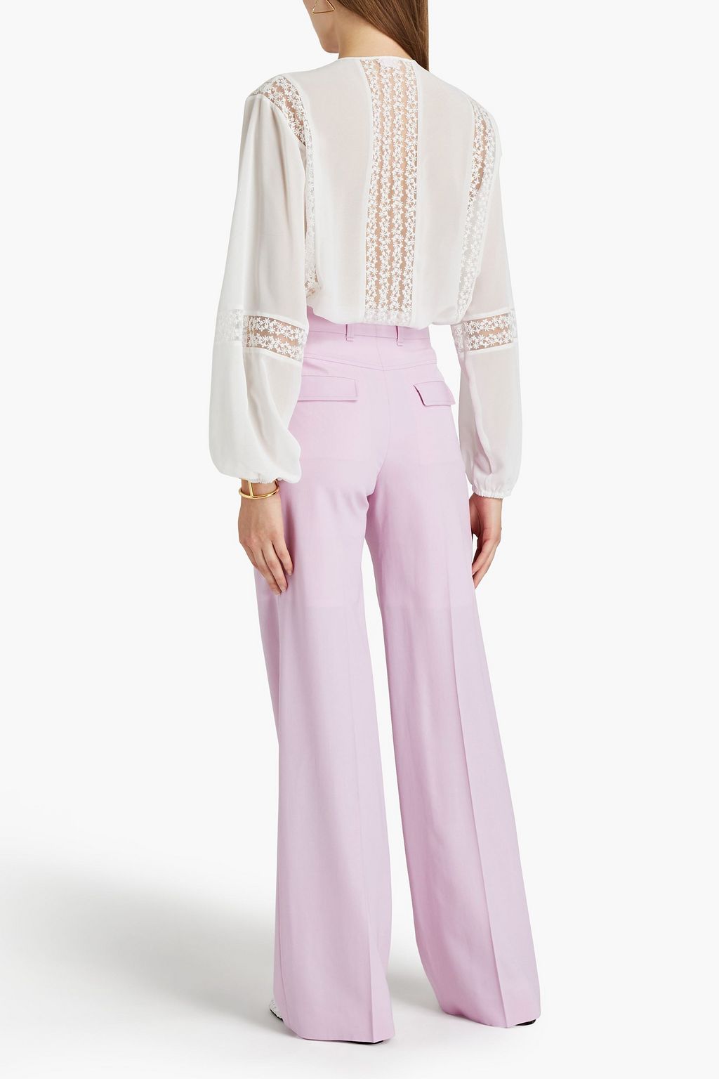 CHLOÉ Wool-crepe wide-leg pants
