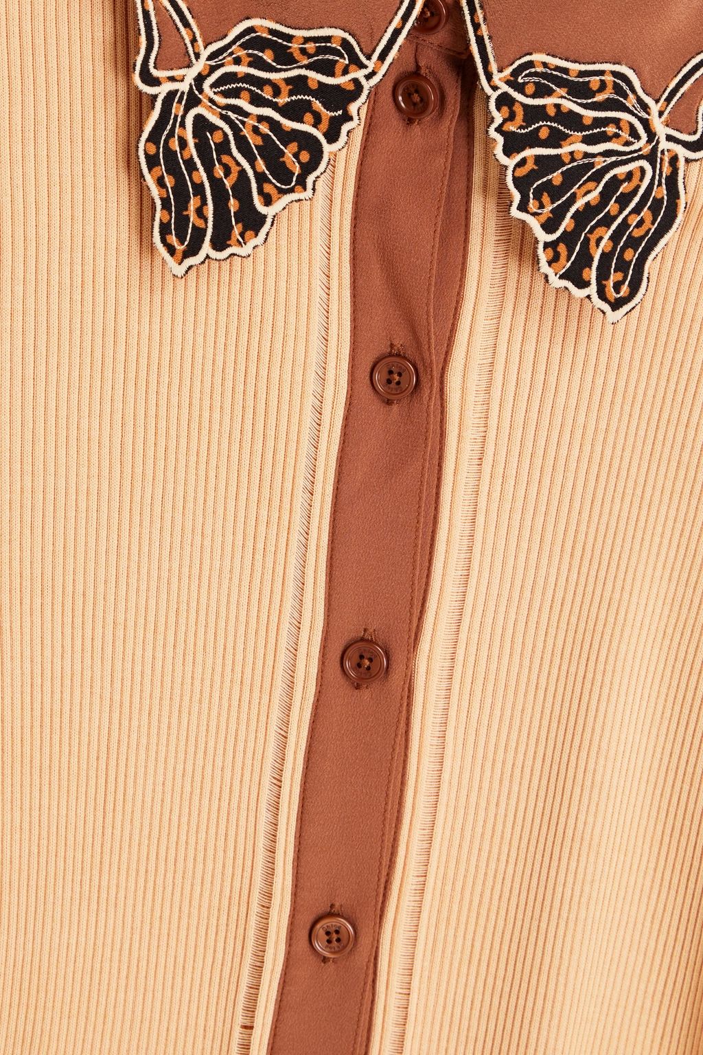 CHLOÉ Embroidered ribbed cotton cardigan
