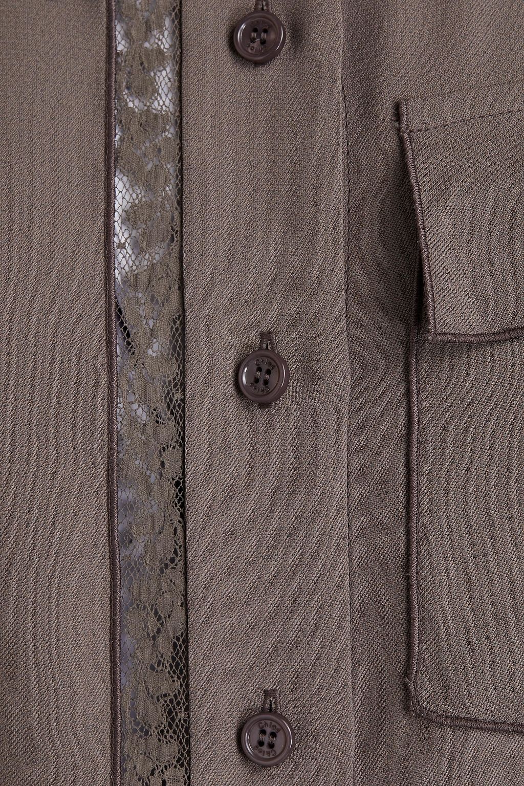 CHLOÉ Lace-trimmed twill shirt