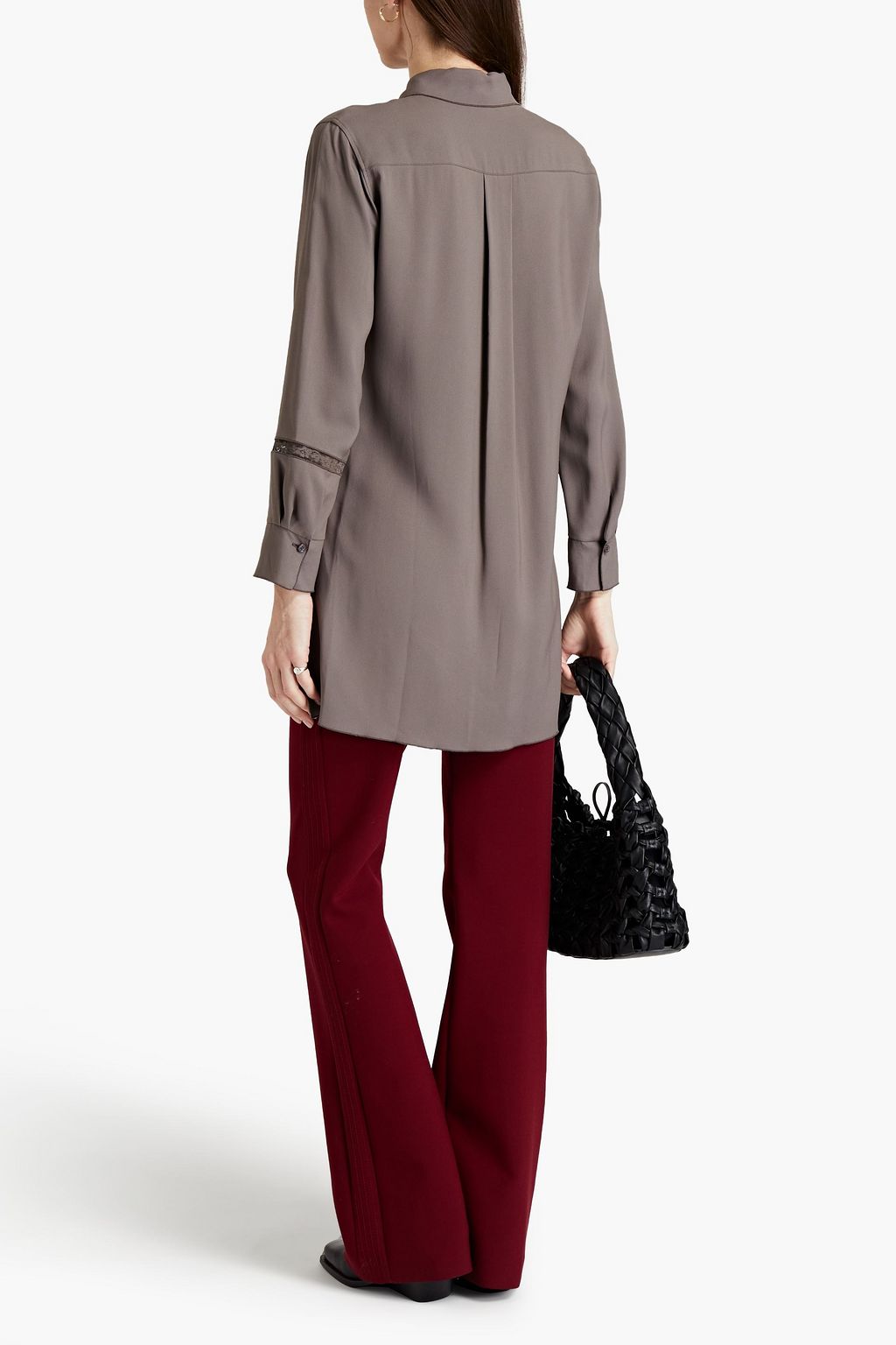 CHLOÉ Lace-trimmed twill shirt