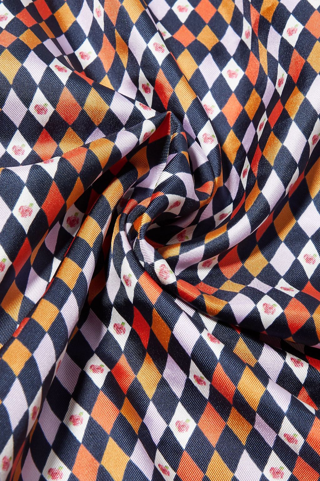 GABRIELA HEARST Rhombus fringed printed silk-twill scarf
