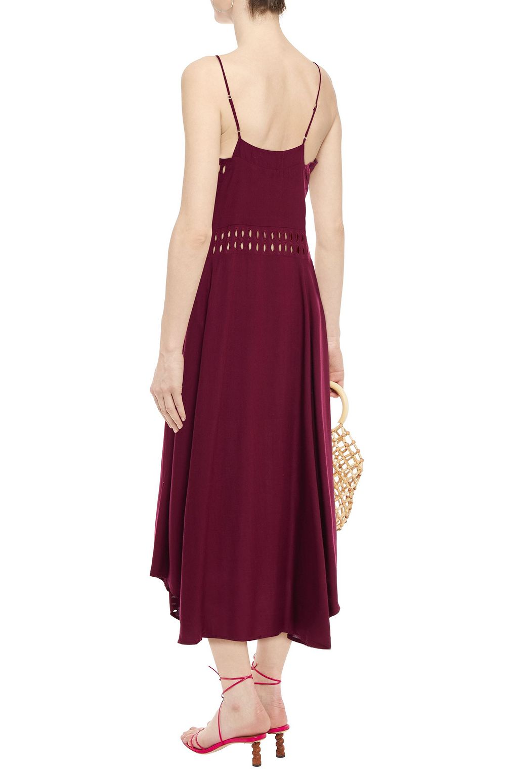 VIX PAULA HERMANNY Deana asymmetric cutout voile midi dress
