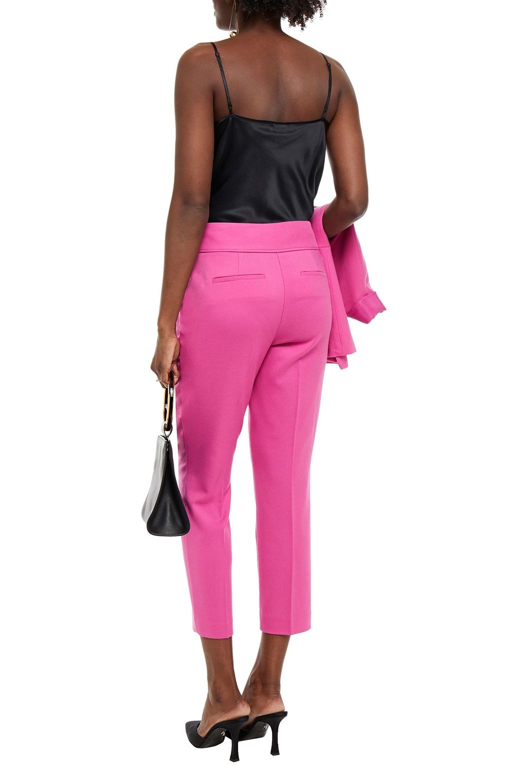 RACHEL ZOE Cropped twill slim-leg pants
