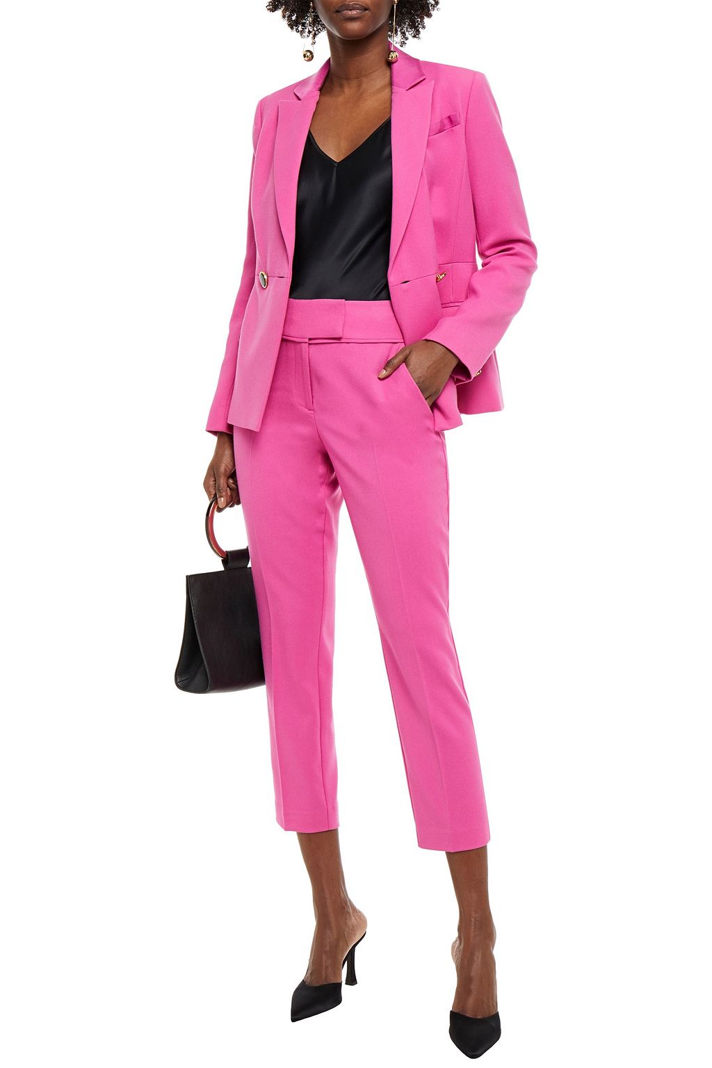 RACHEL ZOE Cropped twill slim-leg pants