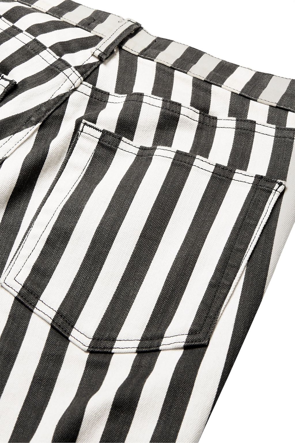NILI LOTAN Cropped striped high-rise skinny jeans