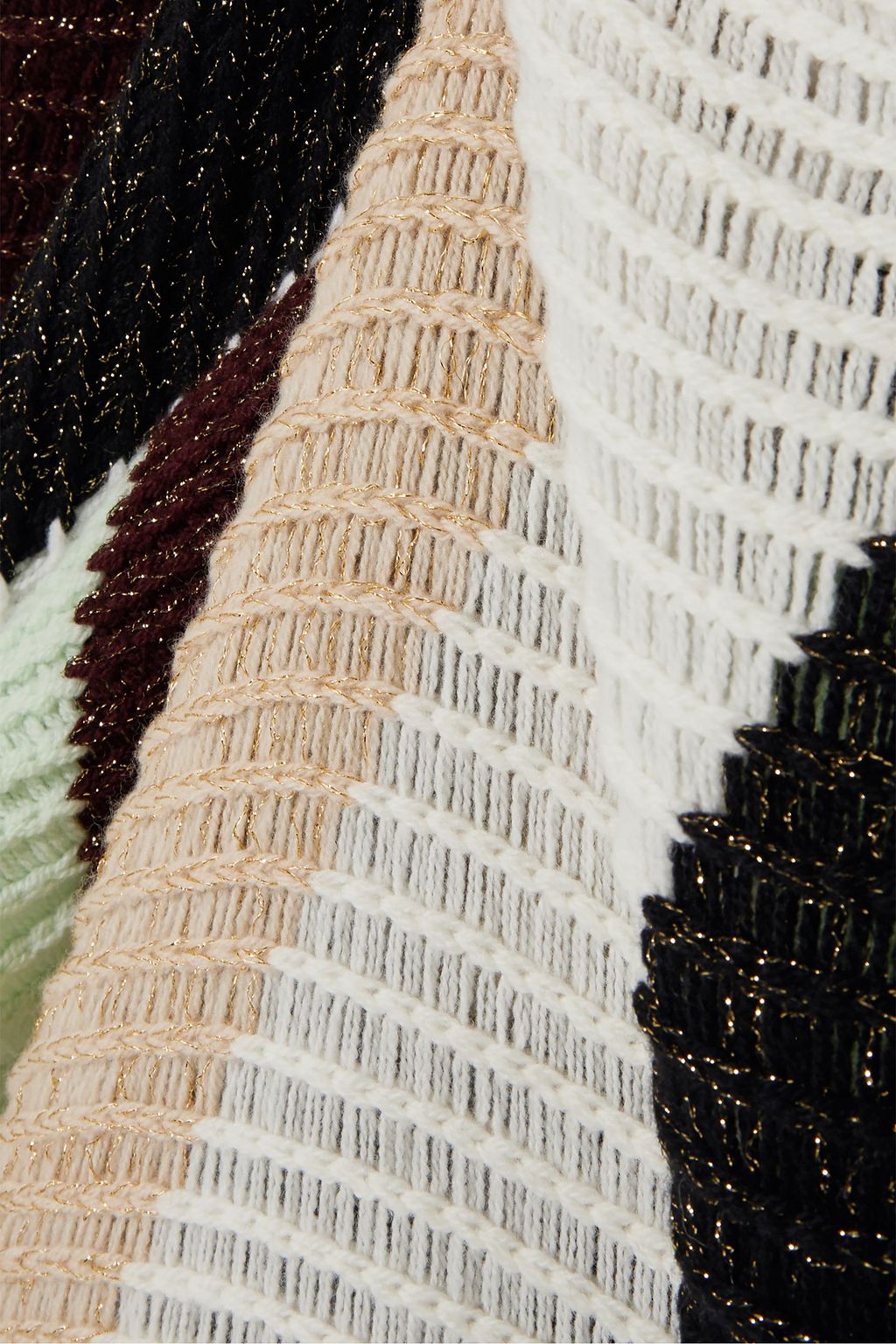 MISSONI Metallic striped wool-blend poncho