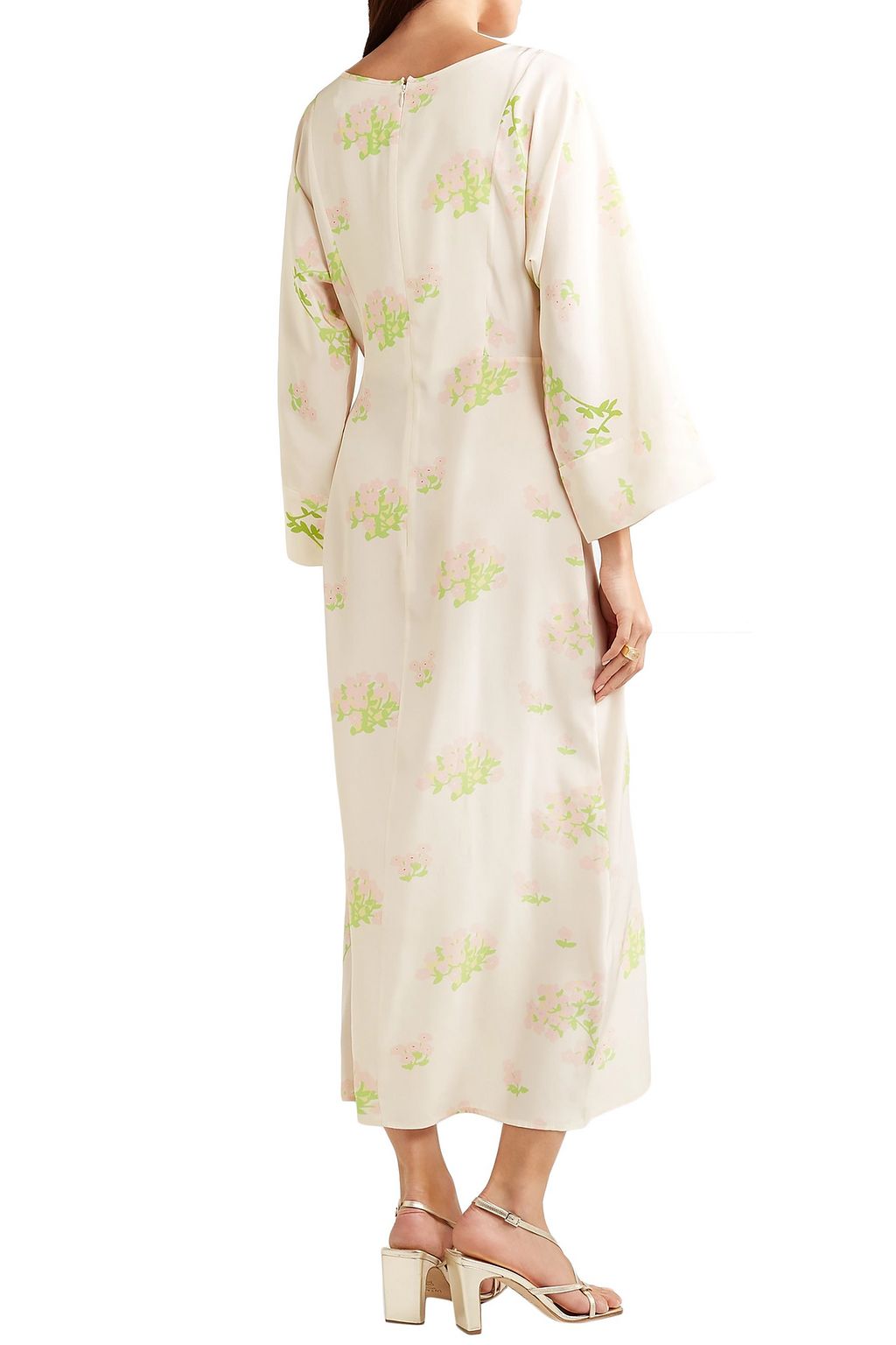 BERNADETTE Floral-print silk crepe de chine midi dress