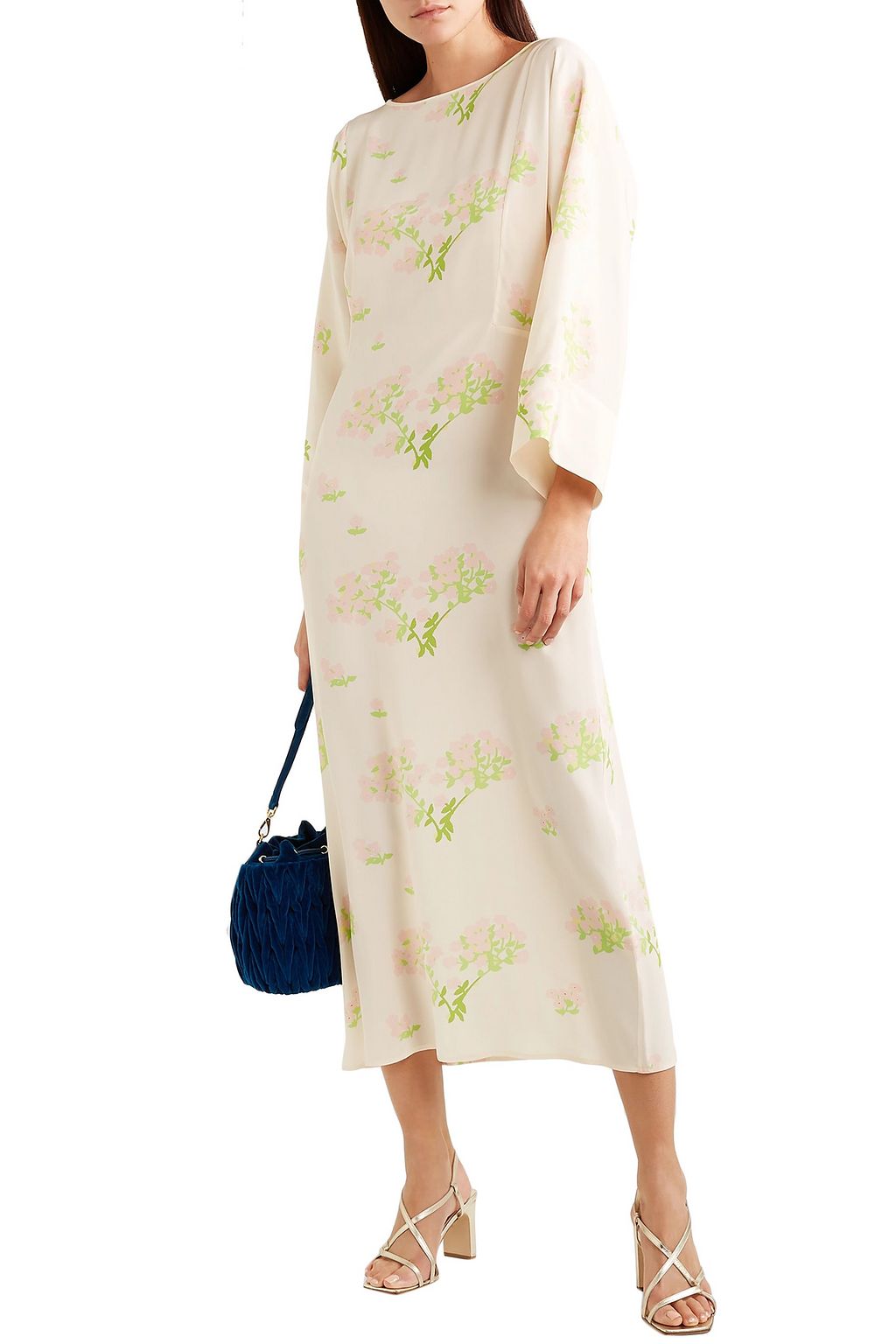 BERNADETTE Floral-print silk crepe de chine midi dress