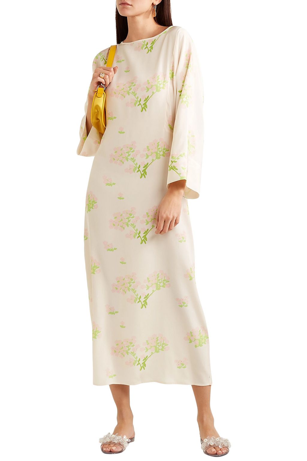 BERNADETTE Floral-print silk crepe de chine midi dress