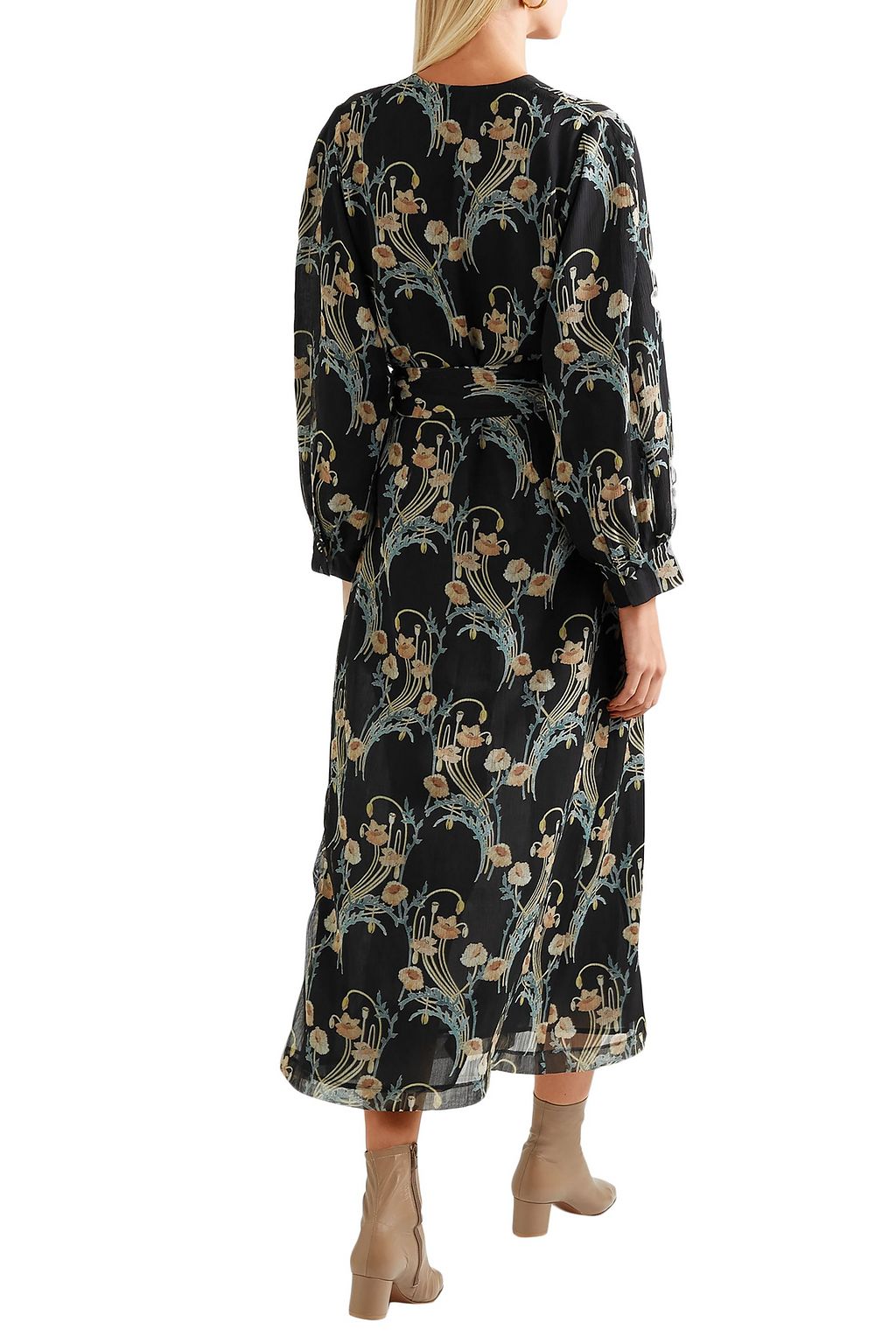 NANUSHKA Femme floral-print crepon midi dress
