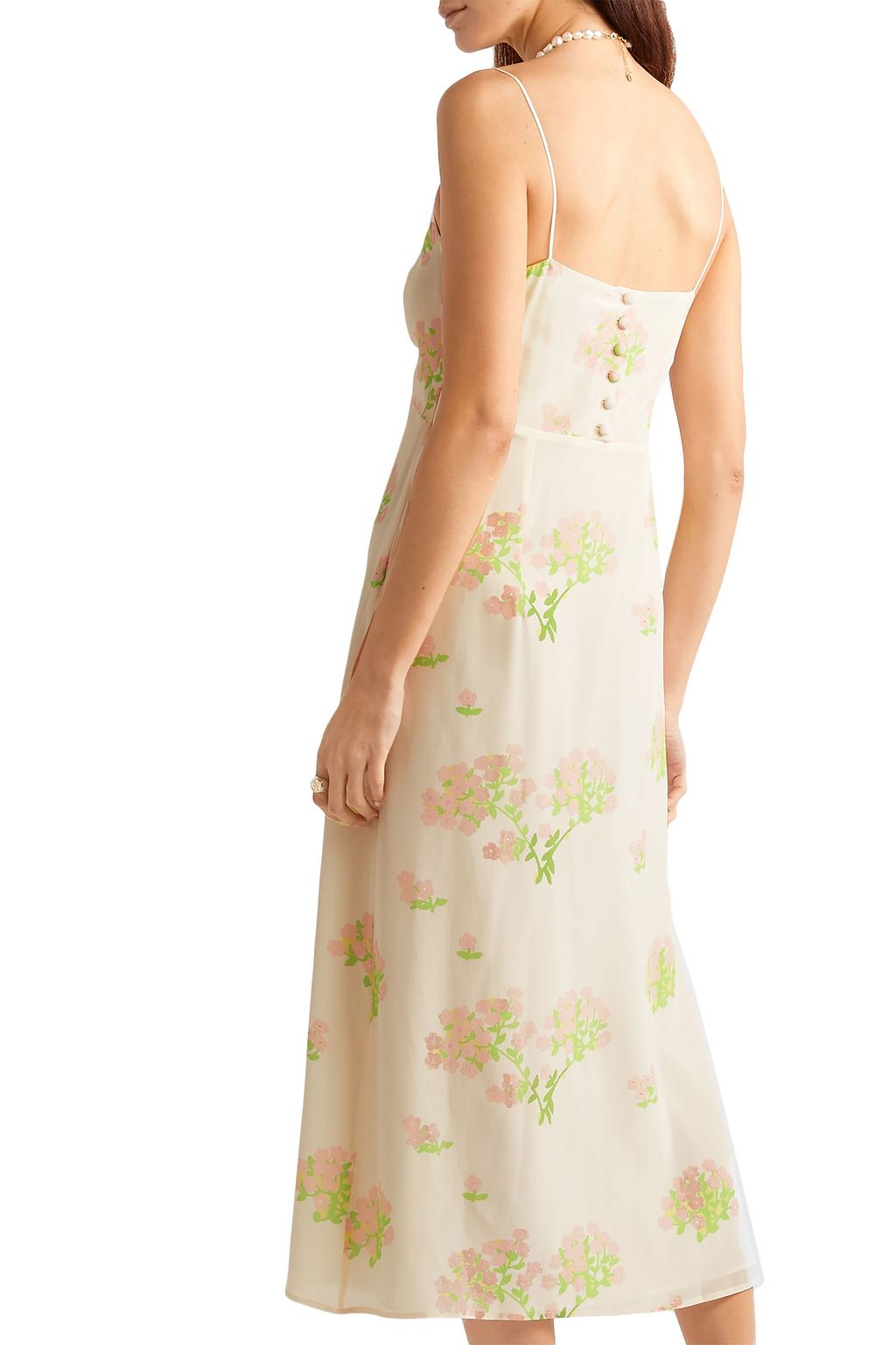 BERNADETTE Floral-print silk crepe de chine midi dress