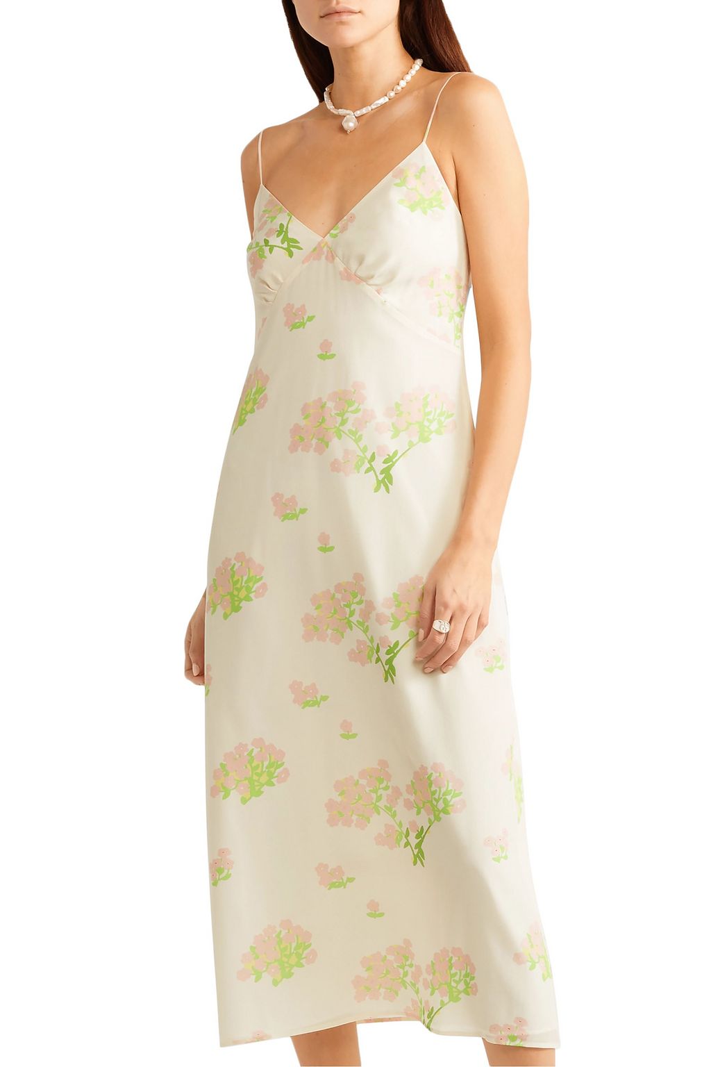 BERNADETTE Floral-print silk crepe de chine midi dress
