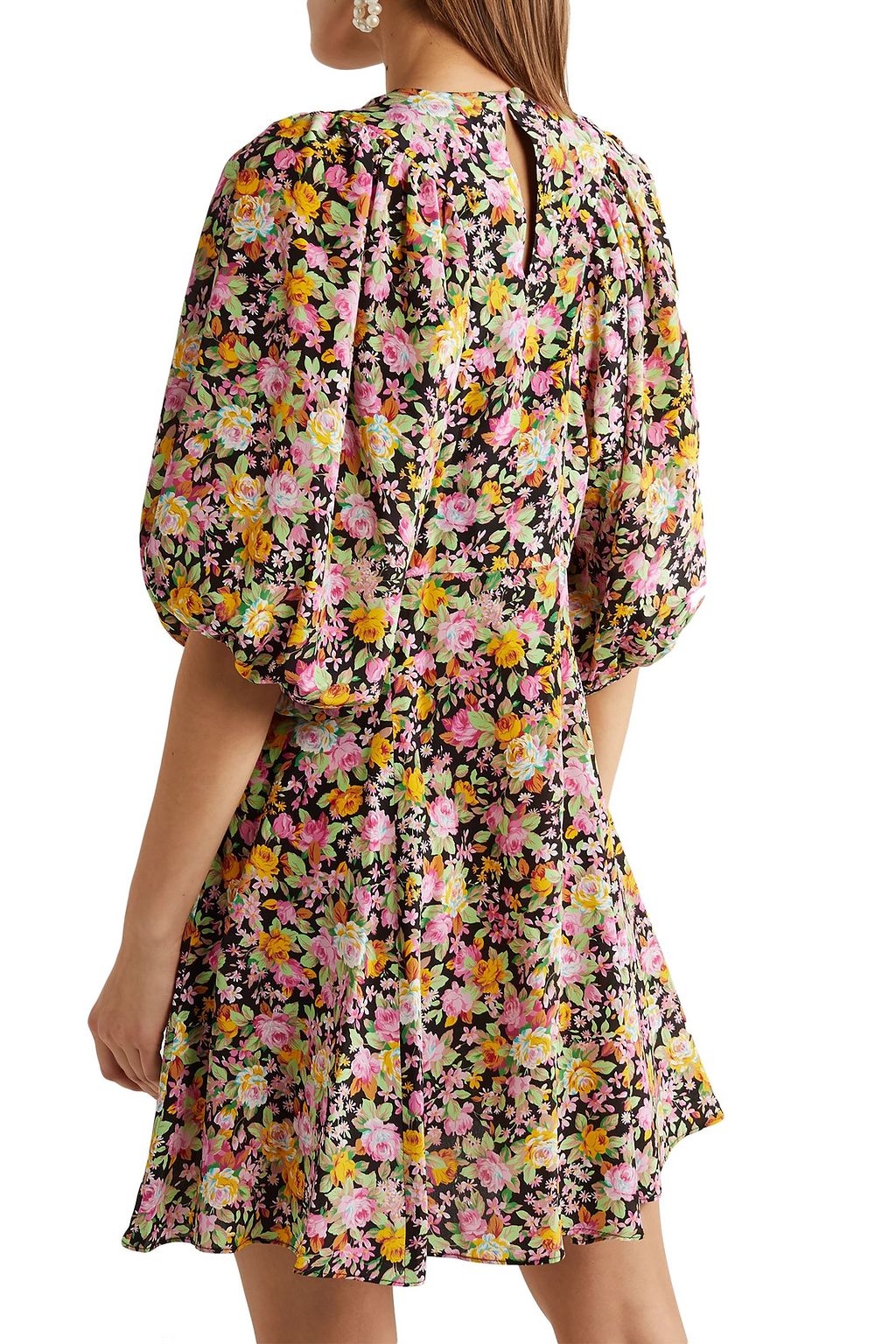 LES RÊVERIES Floral-print silk crepe de chine mini dress