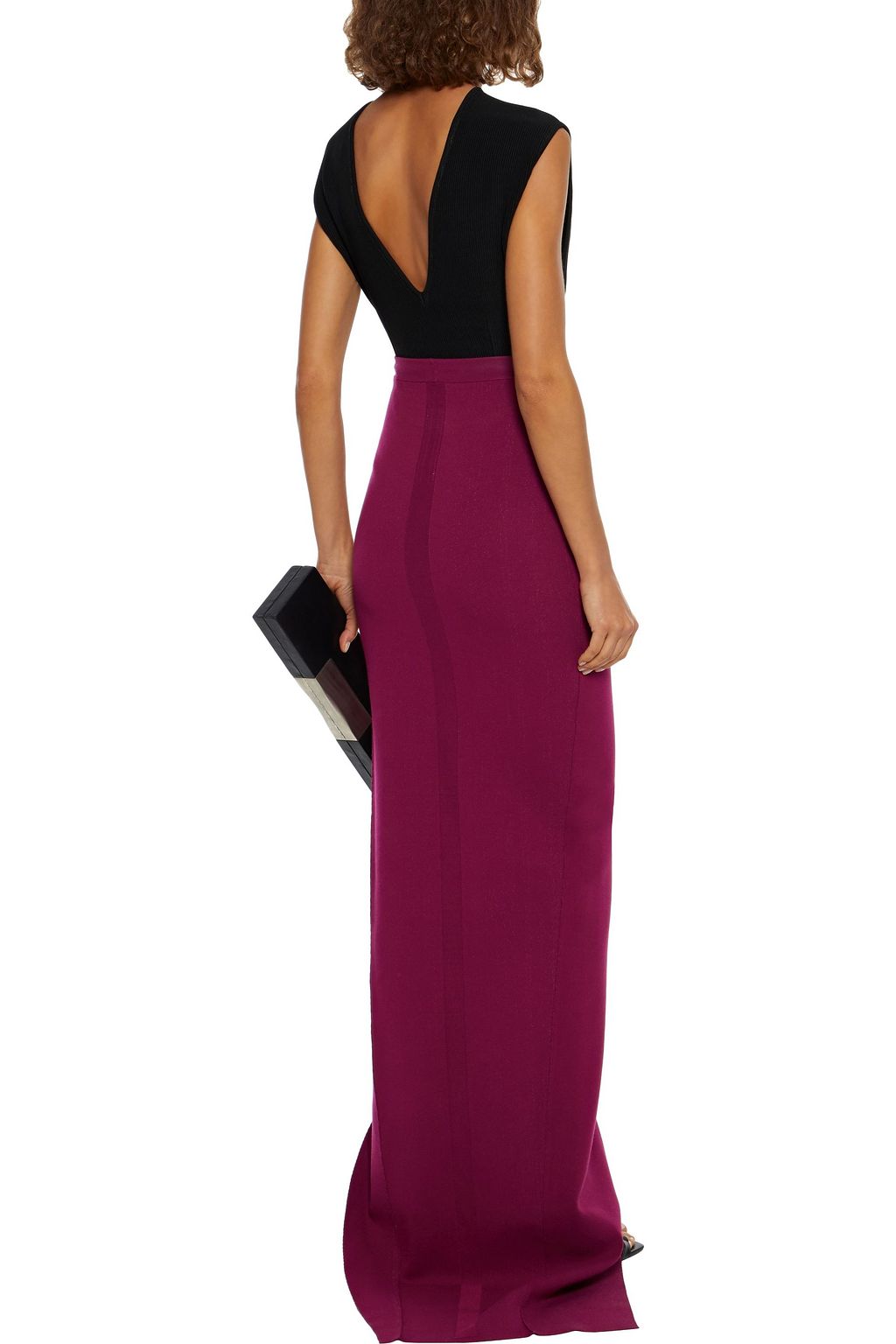 RICK OWENS Grace split-front draped stretch-knit maxi skirt