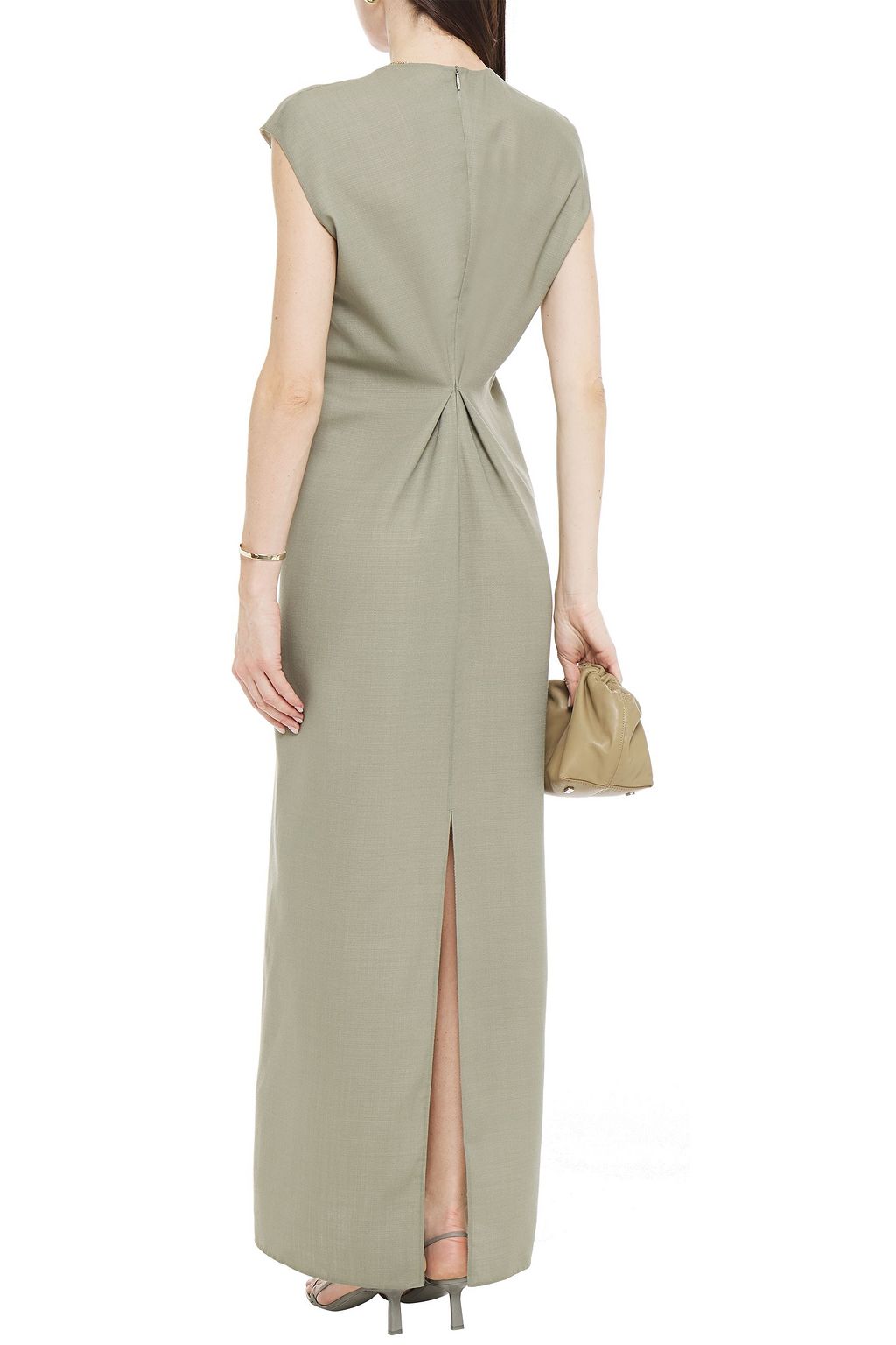 THE ROW Leanna pleated wool-blend maxi dress