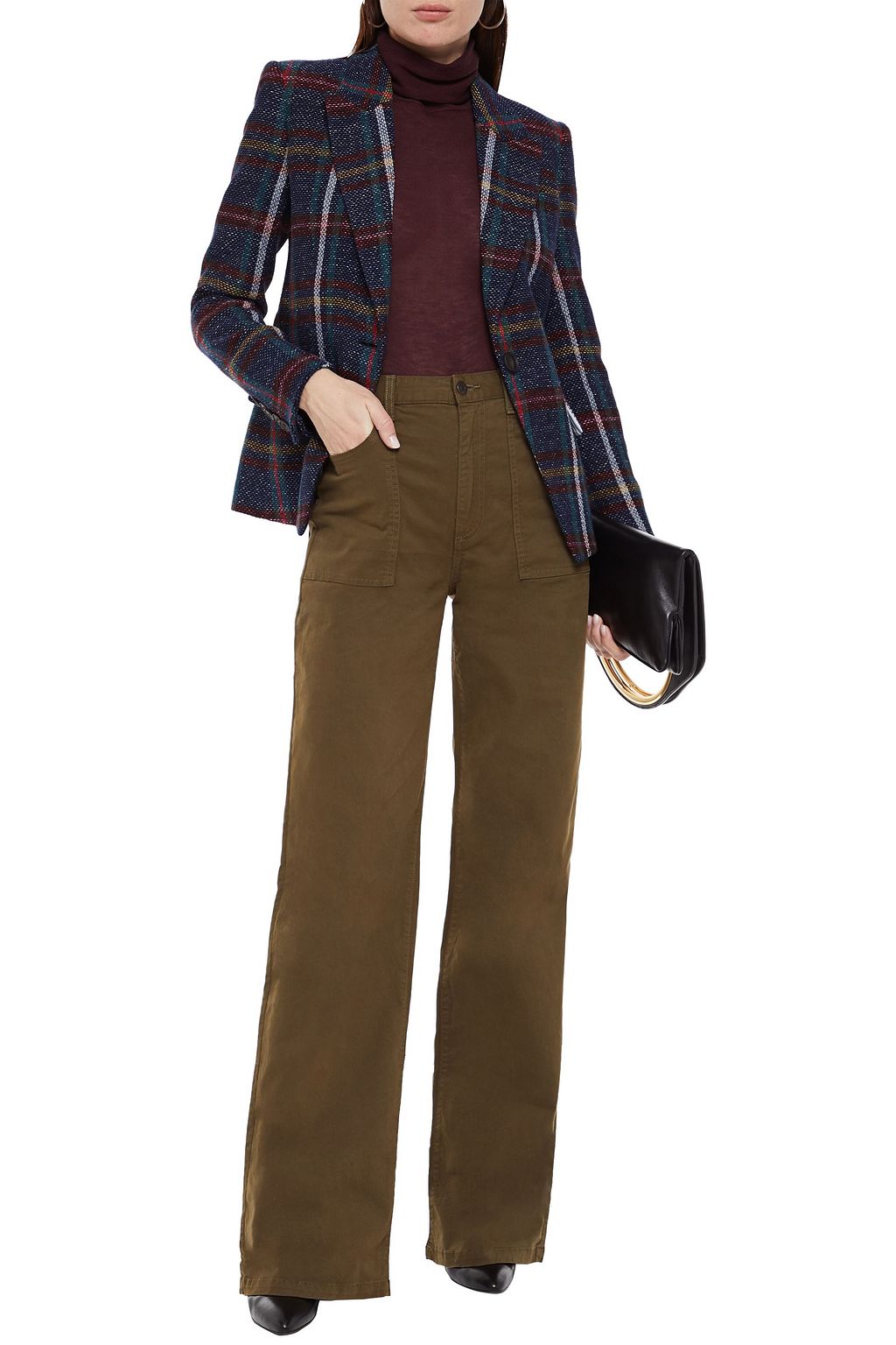 VERONICA BEARD Crosbie cotton-blend twill wide-leg pants