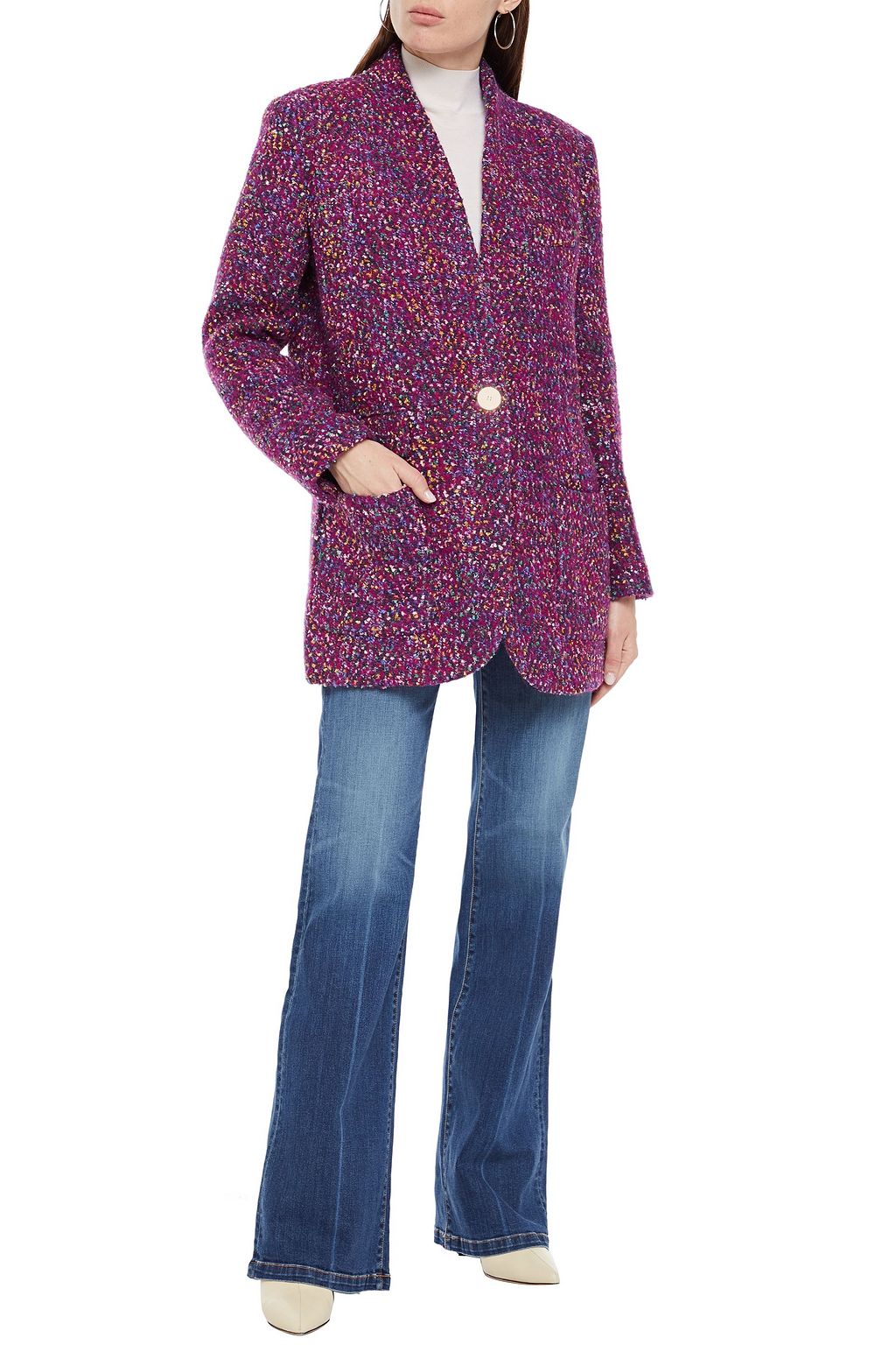 VERONICA BEARD Crispin metallic wool-blend bouclé coat