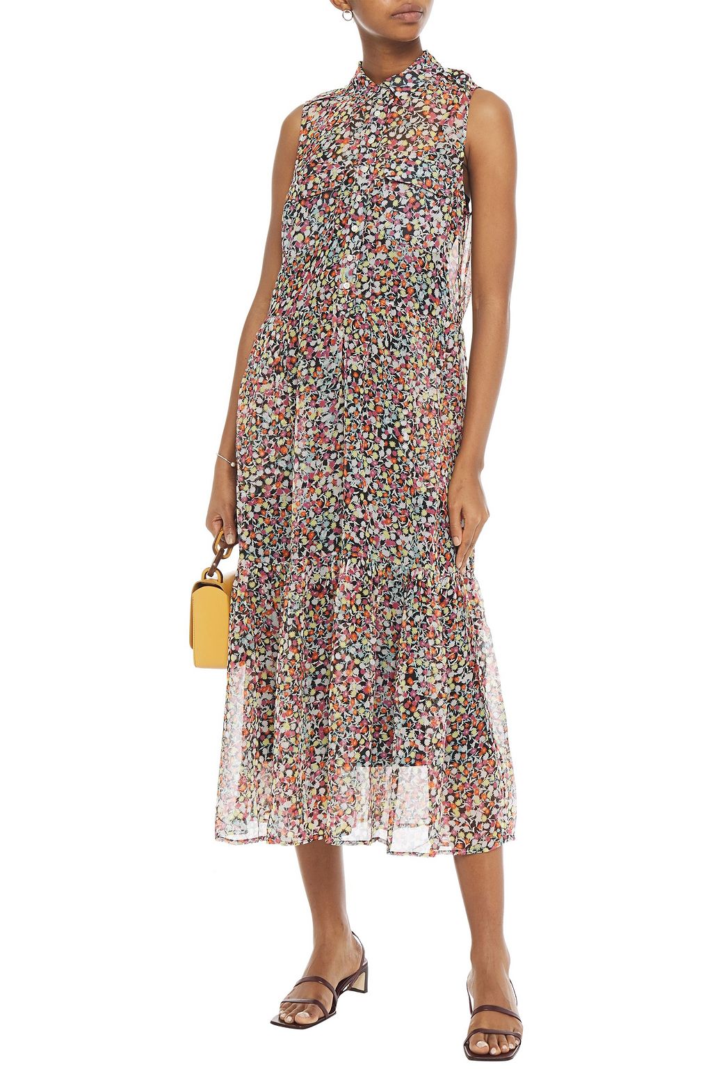 EQUIPMENT Allix gathered floral-print silk-georgette midi dress