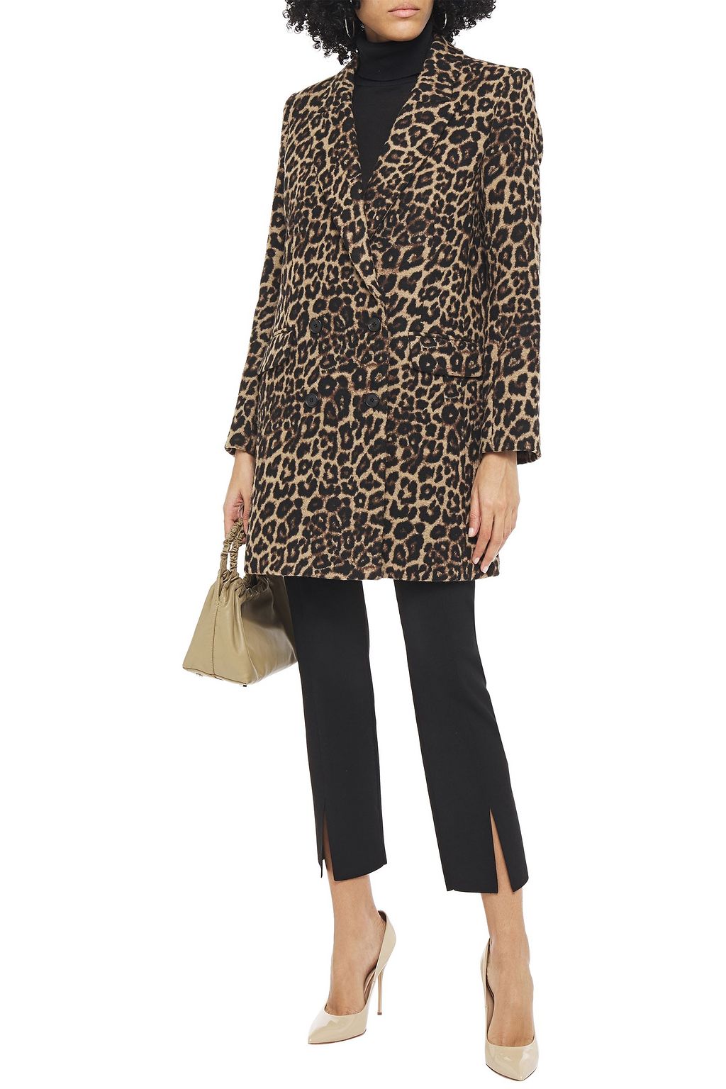 VERONICA BEARD Senna Dickey double-breasted leopard-print brushed-felt coat