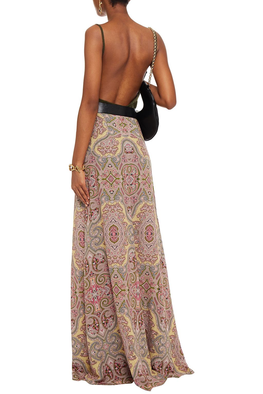 silk crepe maxi skirt