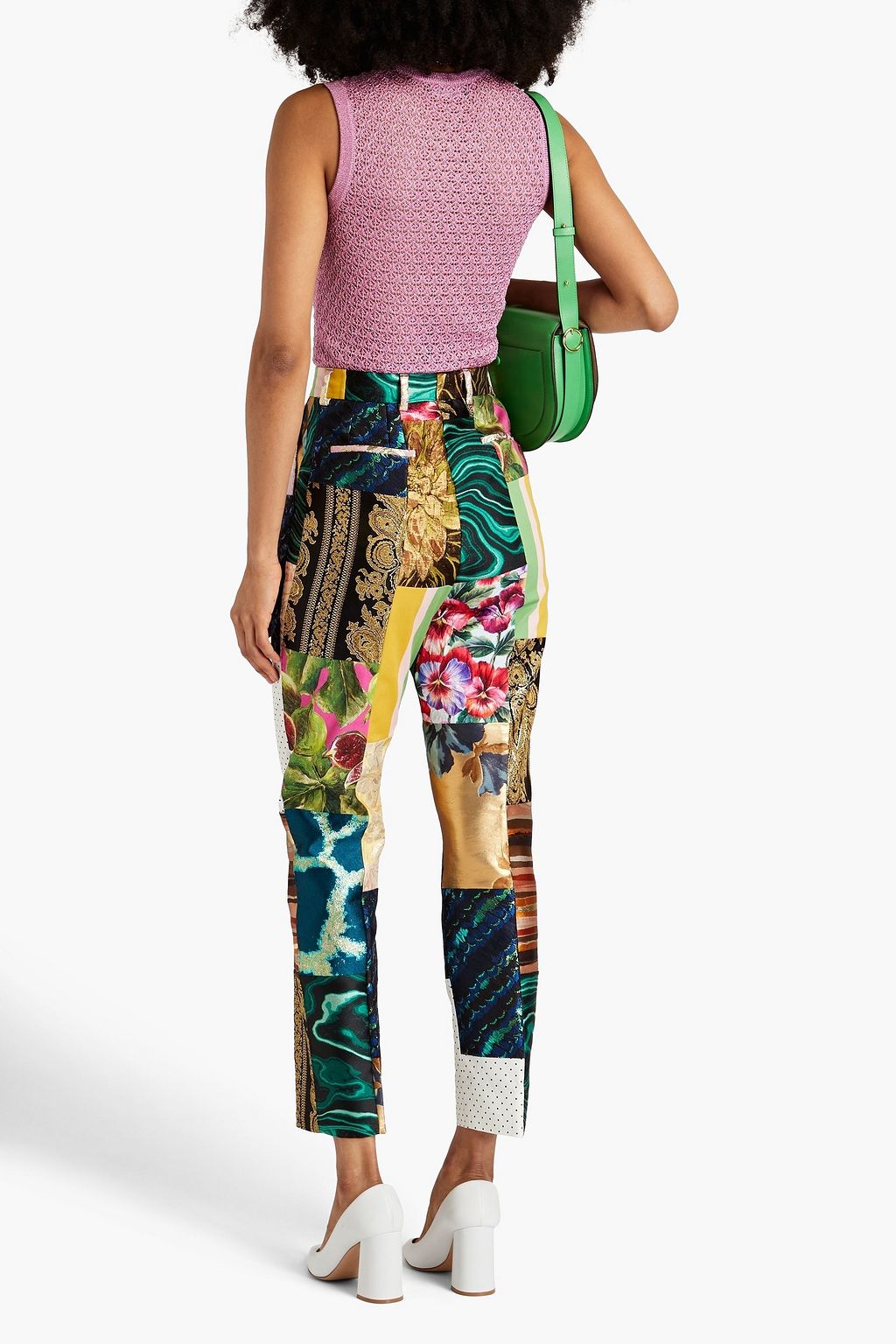 DOLCE&GABBANA Patchwork jacquard, brocade and twill tapered pants
