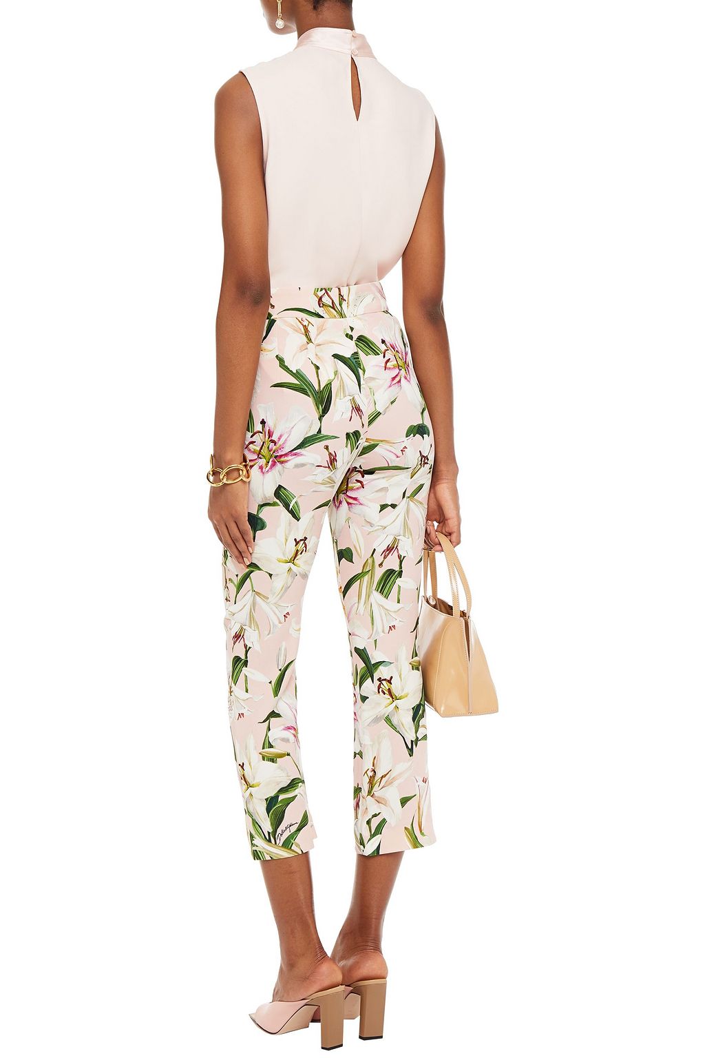 DOLCE&GABBANA Floral-print crepe kick-flare pants