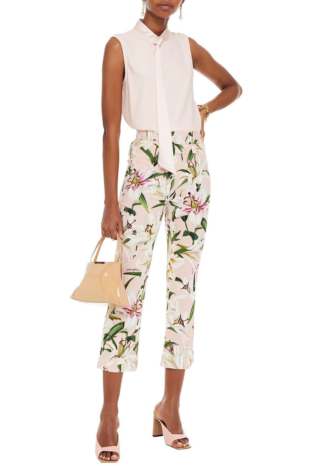 DOLCE&GABBANA Floral-print crepe kick-flare pants
