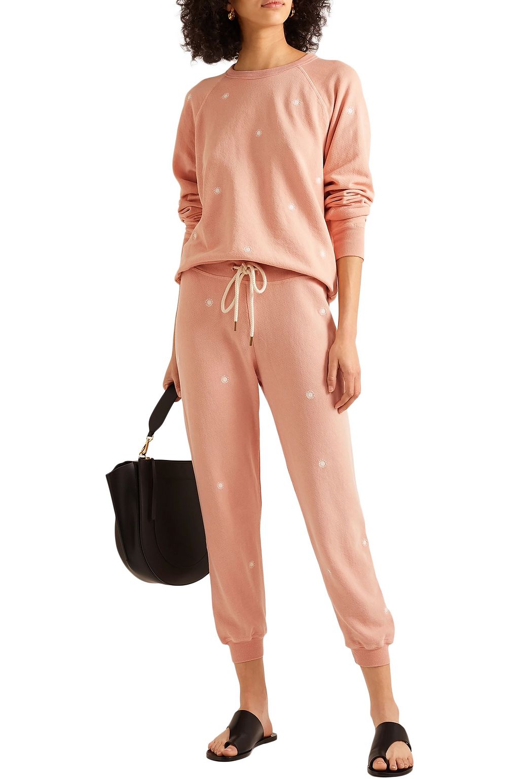 THE GREAT. The College embroidered slub cotton-jersey sweatshirt