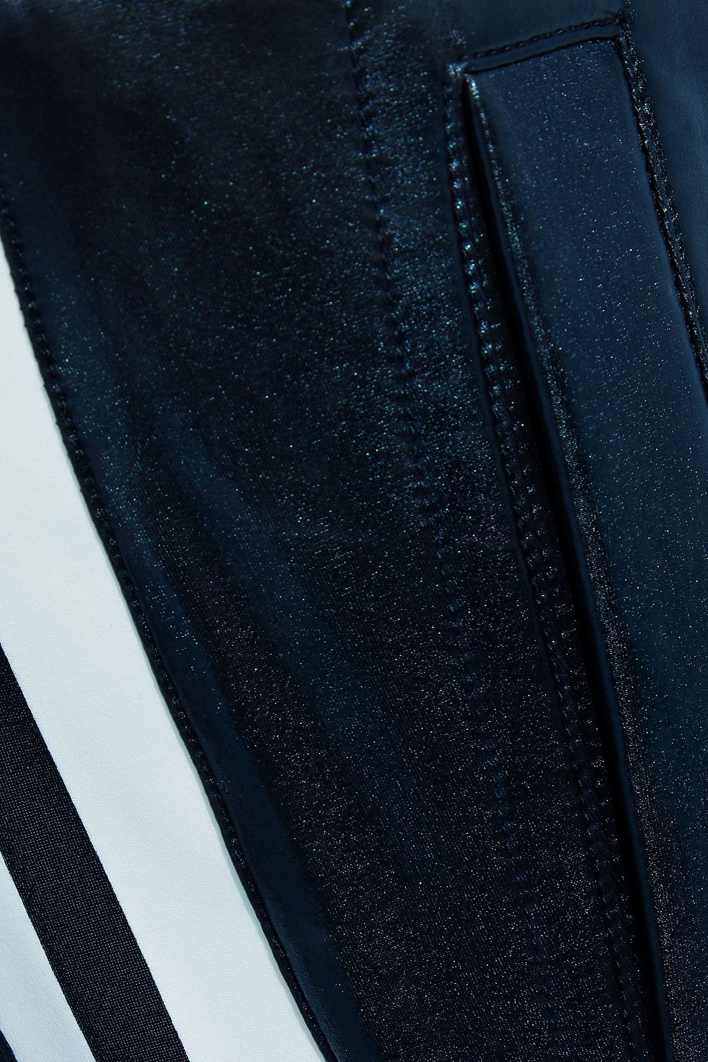NORMA KAMALI Striped coated-jersey track pants