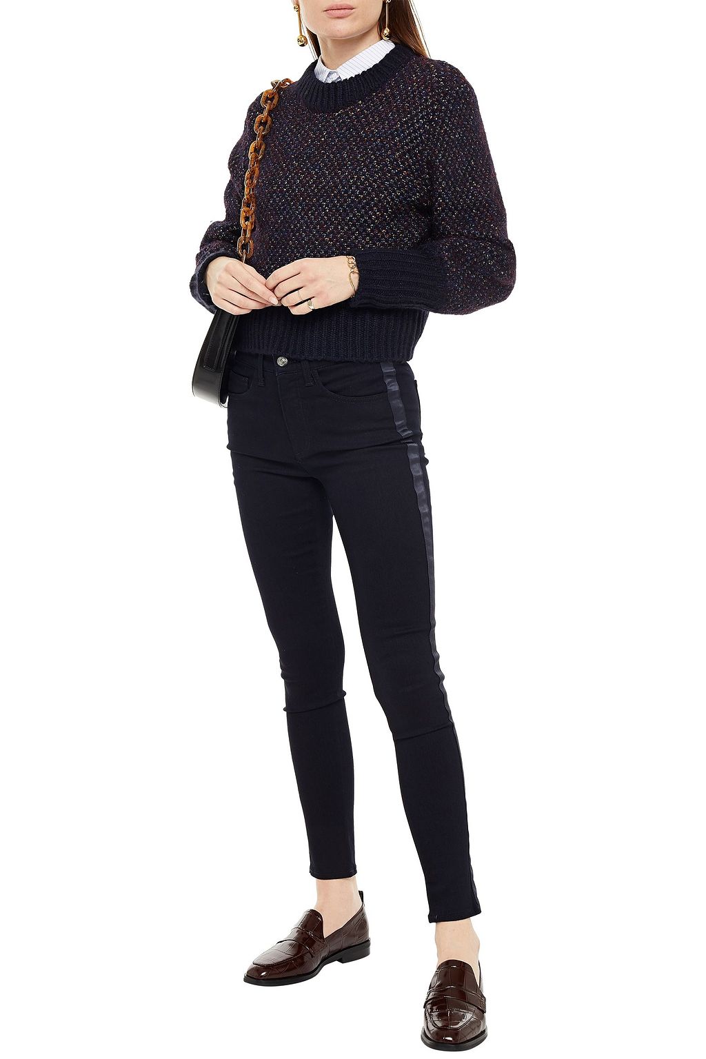 VERONICA BEARD Kate Tux striped high-rise skinny jeans