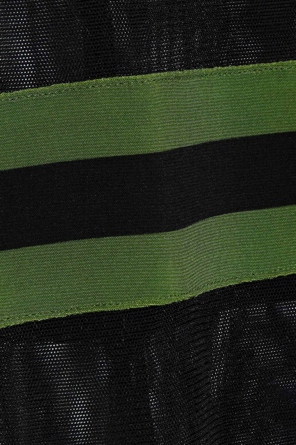 NORMA KAMALI Striped stretch-jersey and mesh dress
