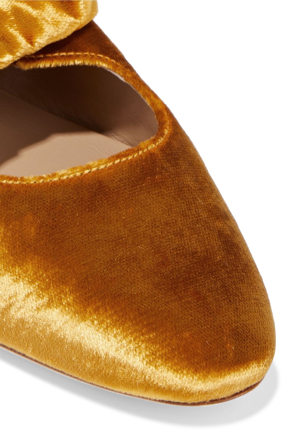 THE ROW Elodie lace-up velvet ballet flats
