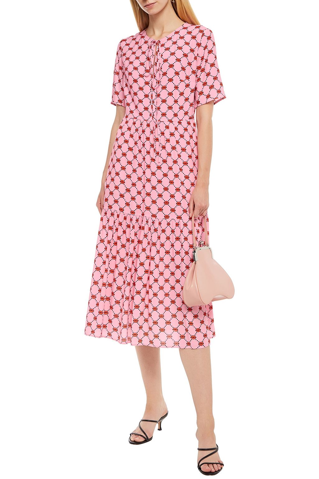 MARKUS LUPFER Carter gathered printed crepe midi dress
