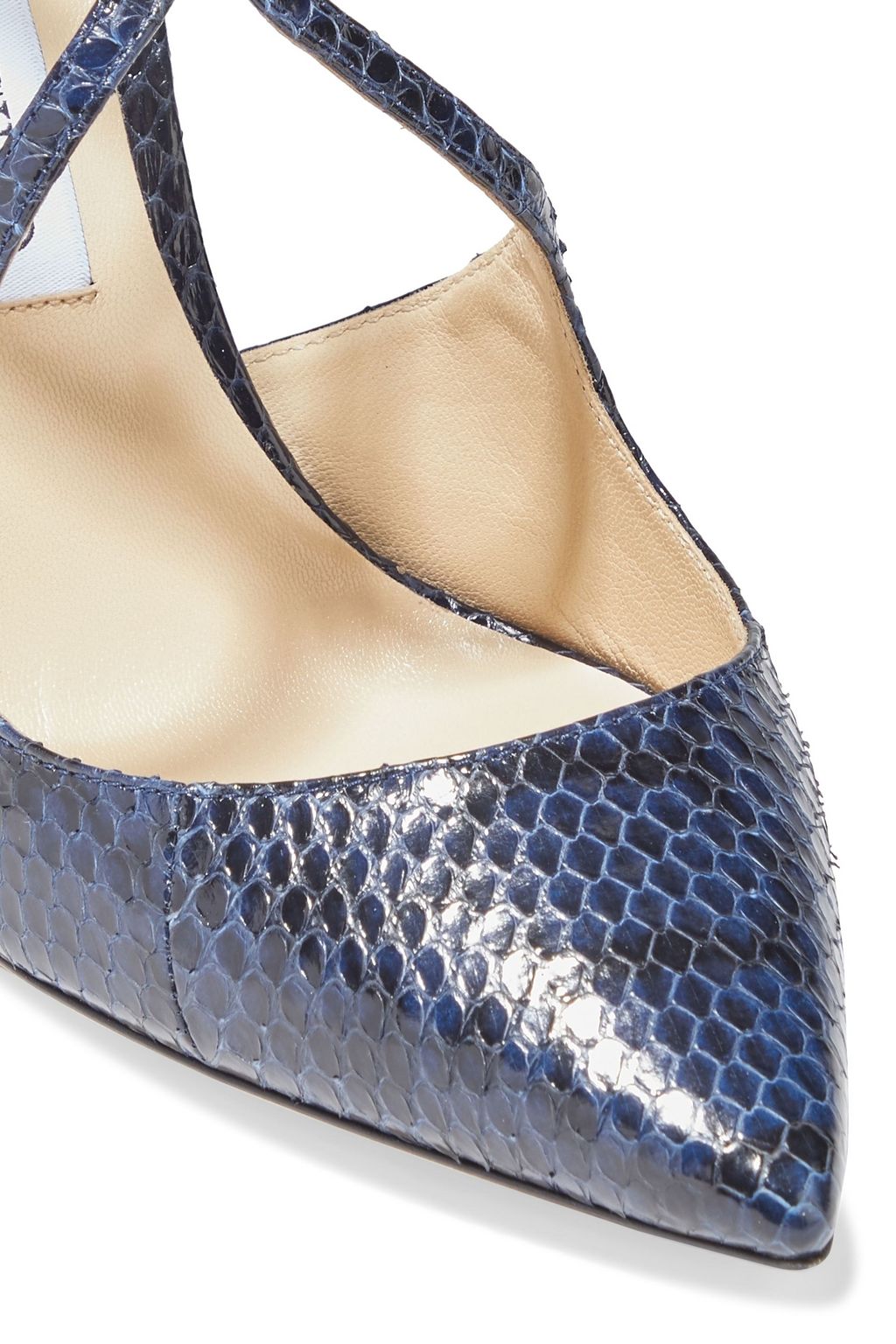JIMMY CHOO Lancer 100 glossed-elaphe pumps
