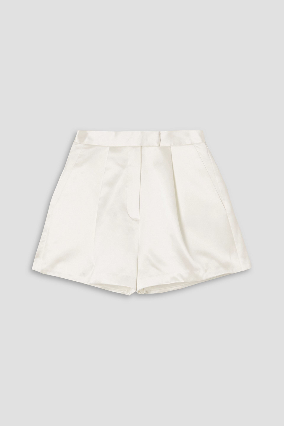 Alex Perry Pleated cotton and silk-blend duchesse-satin shorts