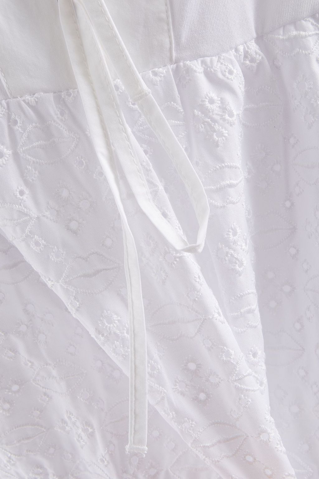 MARKUS LUPFER Serena broderie anglaise-paneled cotton-jersey top