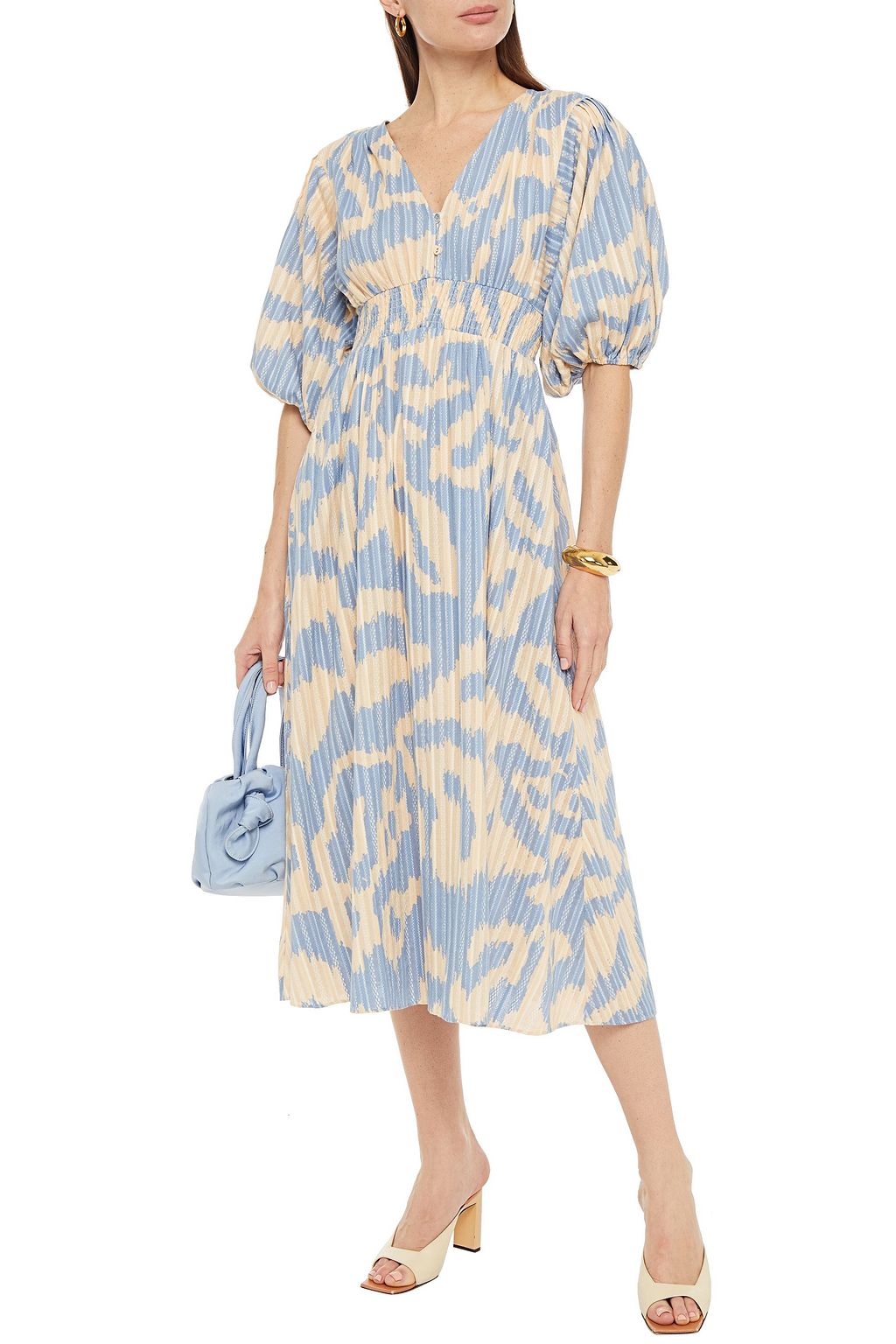 DIANE VON FURSTENBERG Freda printed cotton-jacquard midi dress