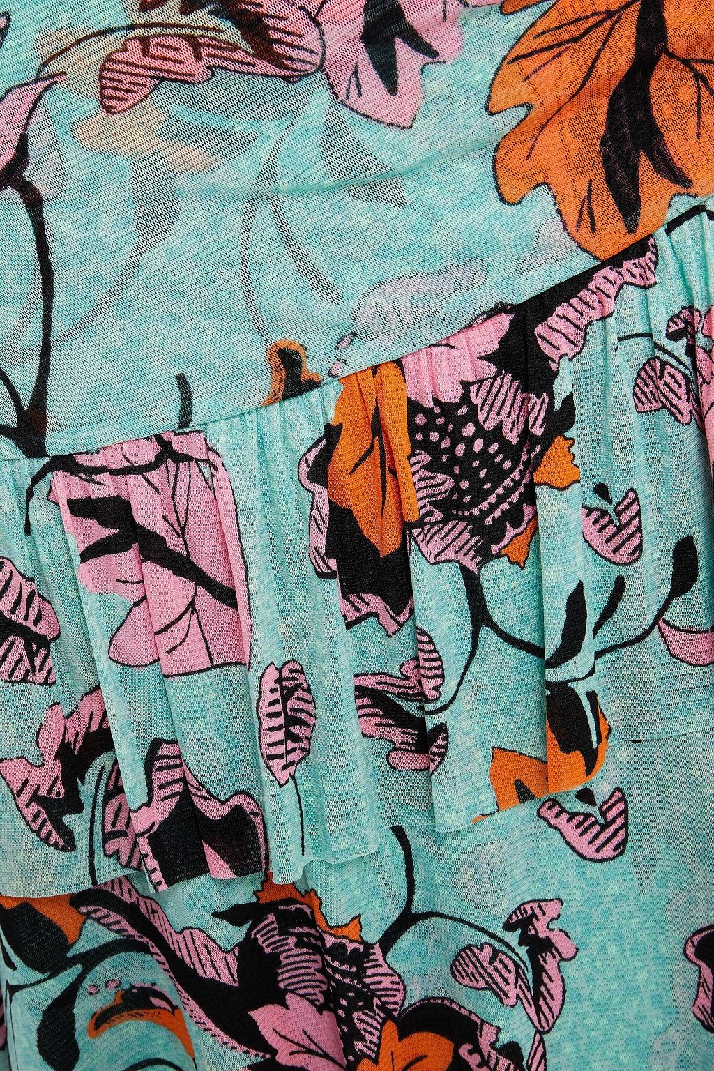 DIANE VON FURSTENBERG Cora Kleid aus Tüll mit Print und Raffungen