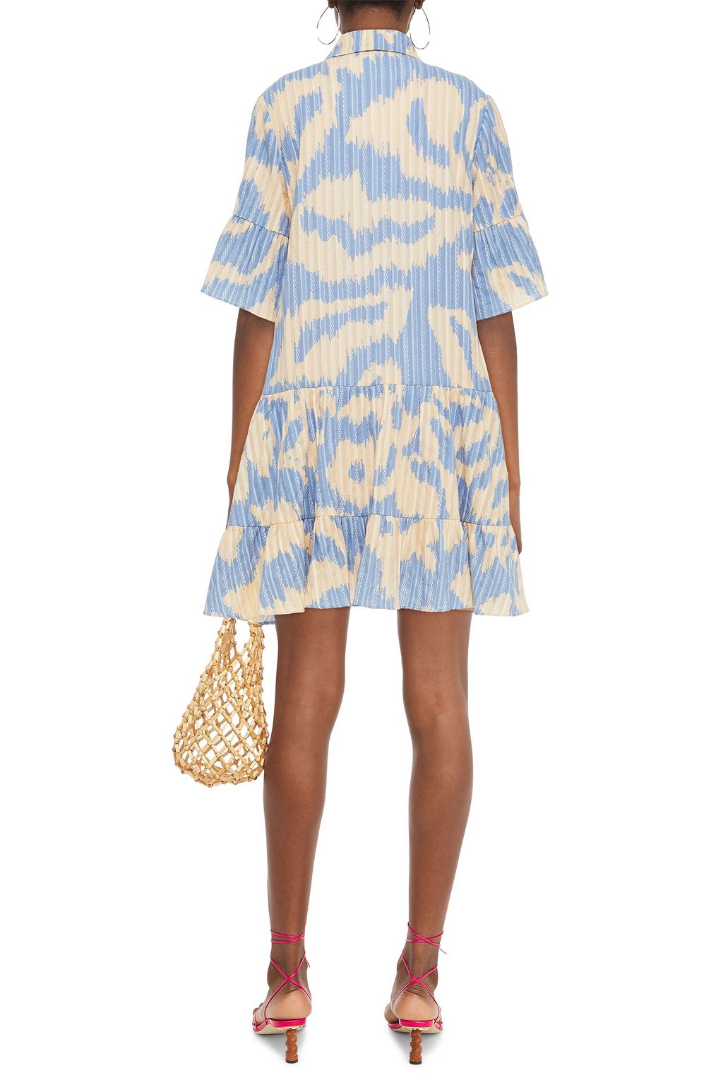 DIANE VON FURSTENBERG Beata gathered cotton-jacquard mini dress